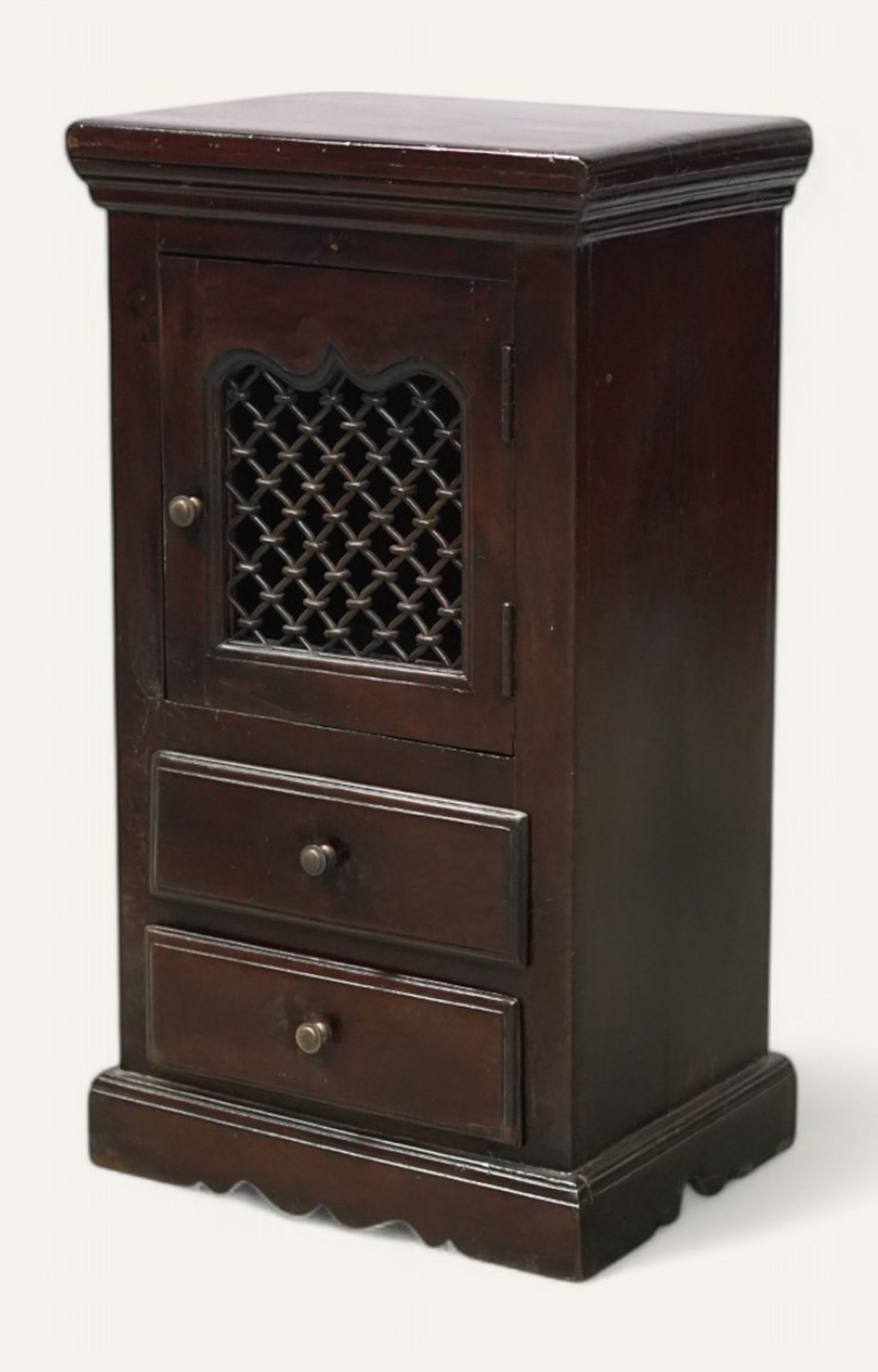 Lattice Wooden Side Cabinet
