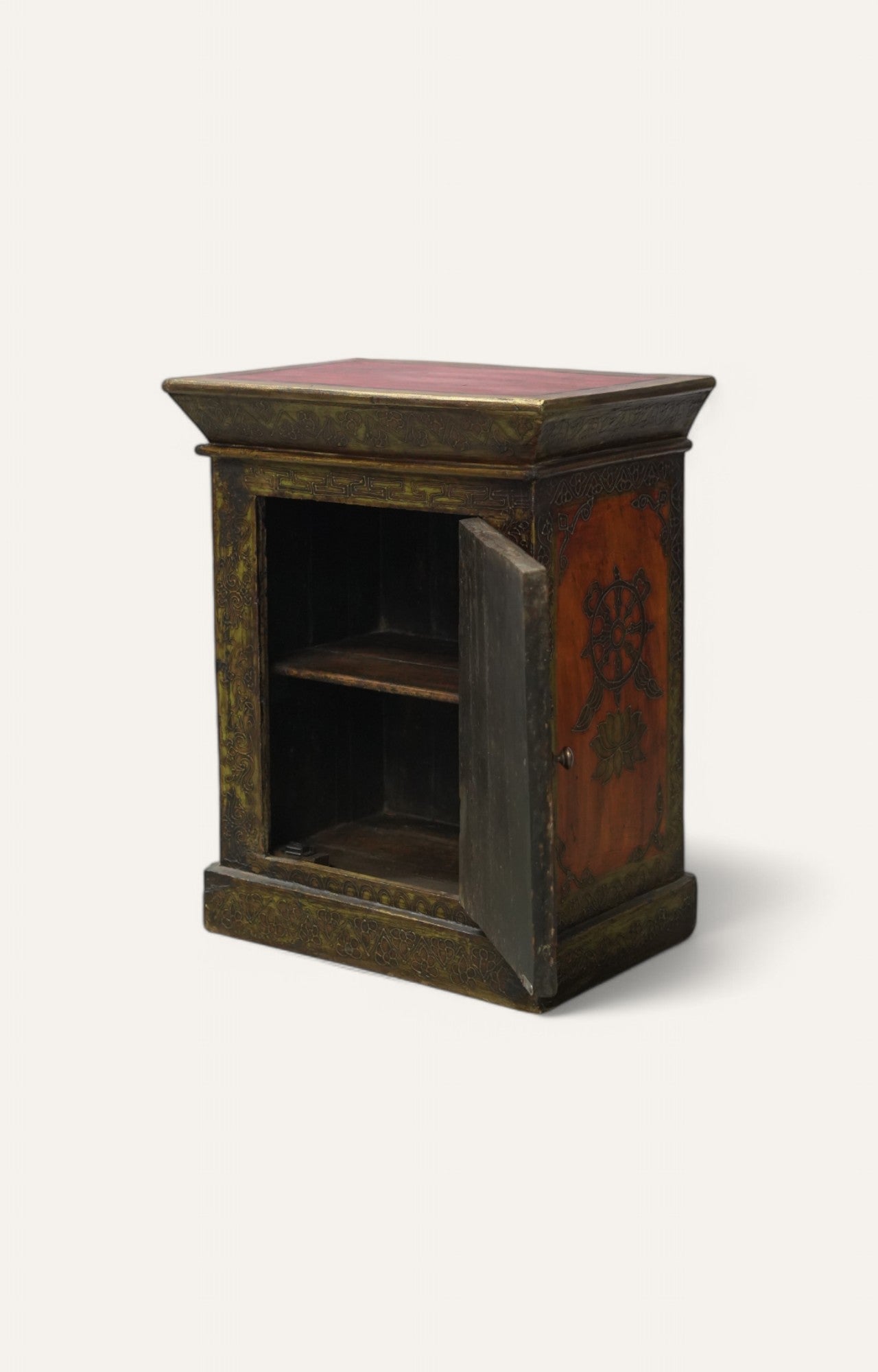 Lord Krishna Hand-Painted Vintage Cabinet