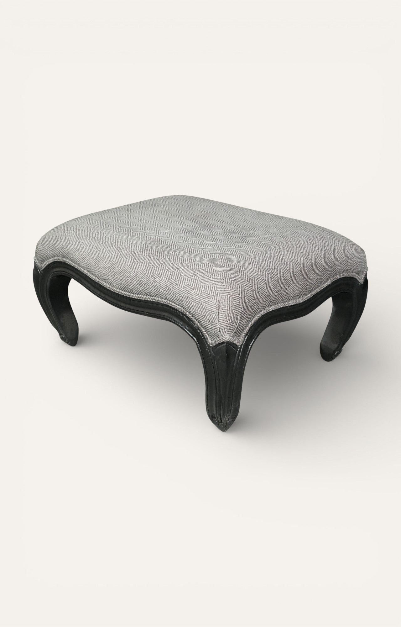 Cozy Ivory Upholstered Bench Sofa with Black Frame