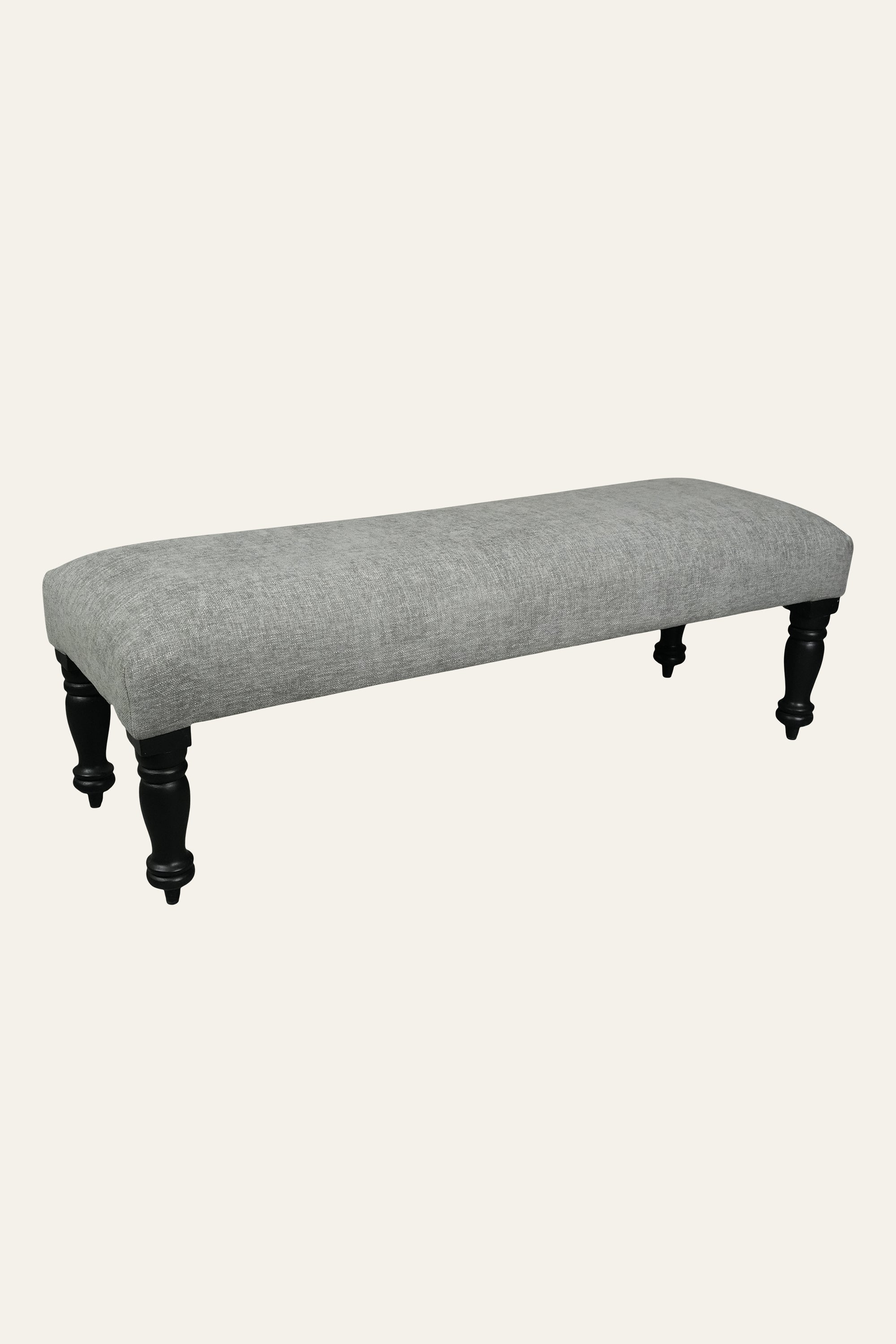 Grey Upholstered Wooden Bench for Living Room
