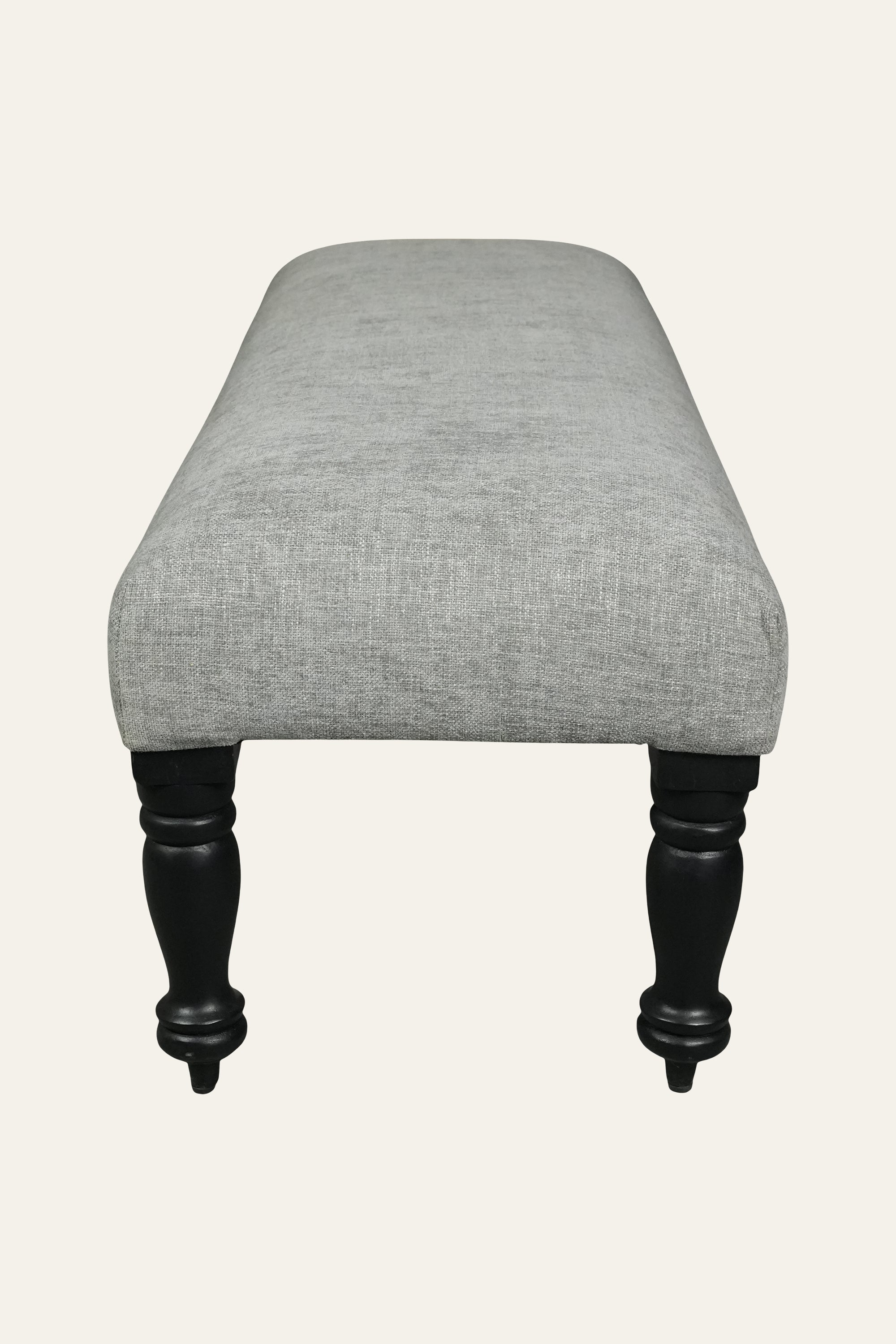Grey Upholstered Wooden Bench for Living Room