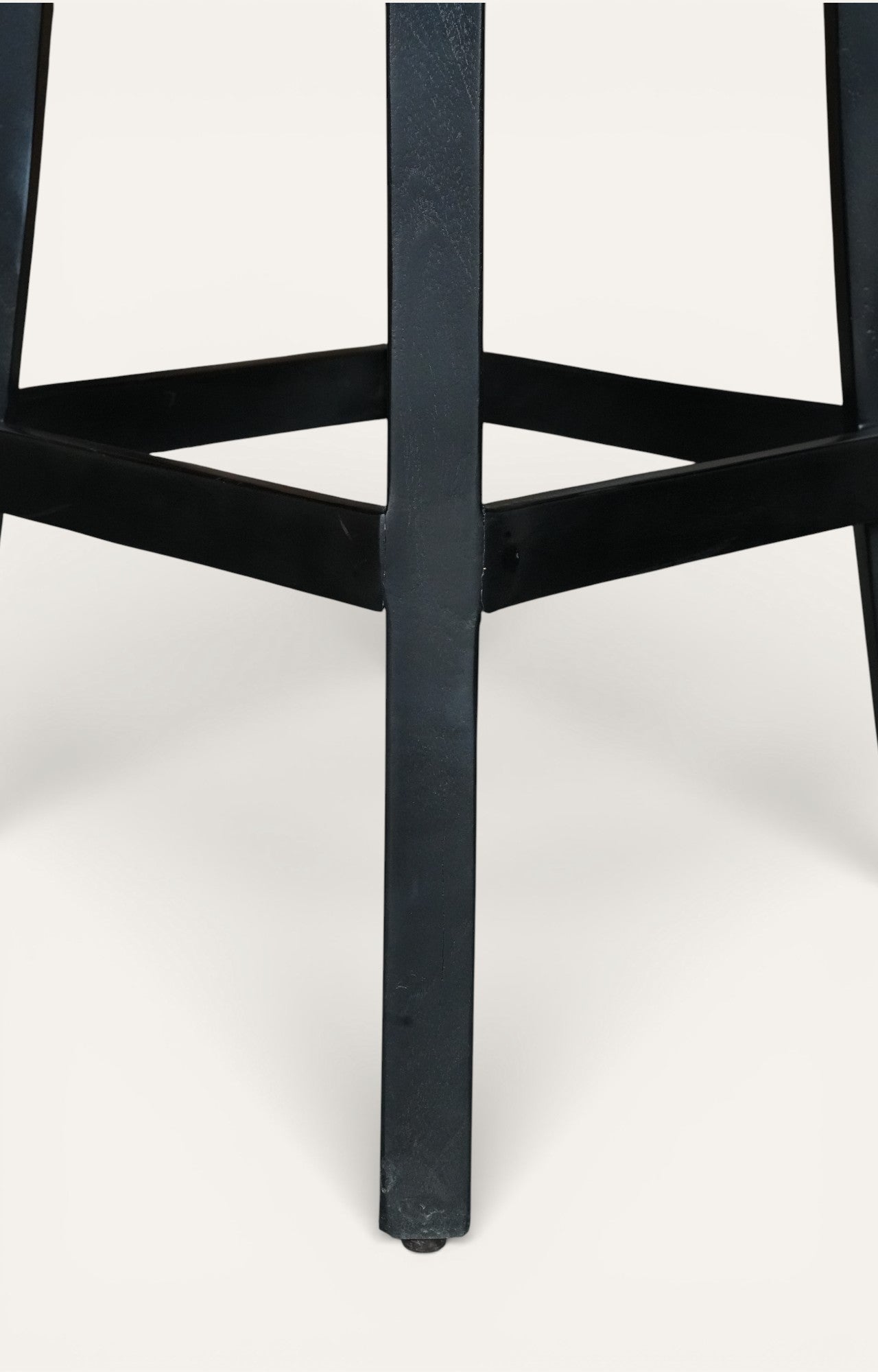 Swivel Black Wood Bar Stool with White Bouclé Seat