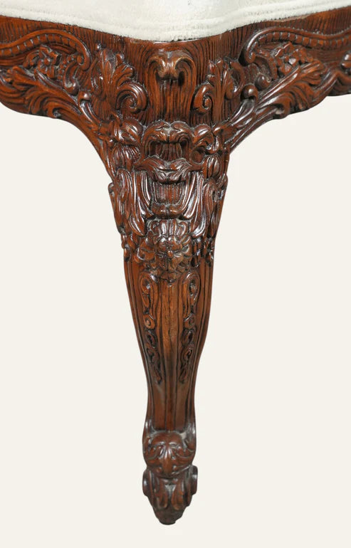 Hand-Carved Mughal Inlay Accent Chair in Solid Wood