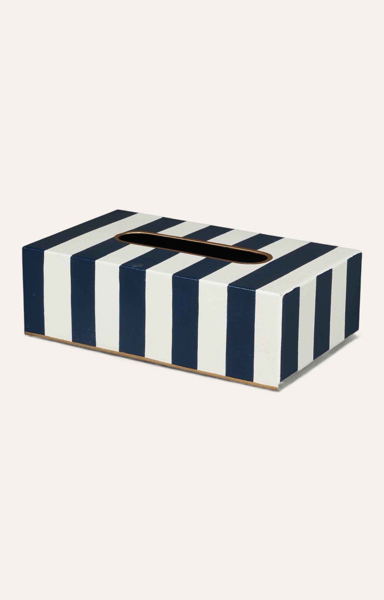 Stripe Hand-Painted Metal Tissue Box