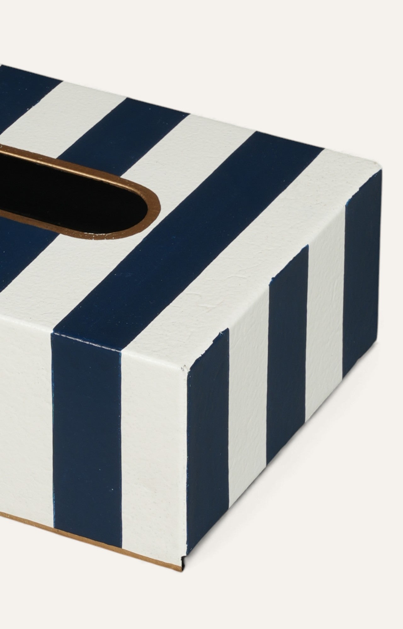 Stripe Hand-Painted Metal Tissue Box