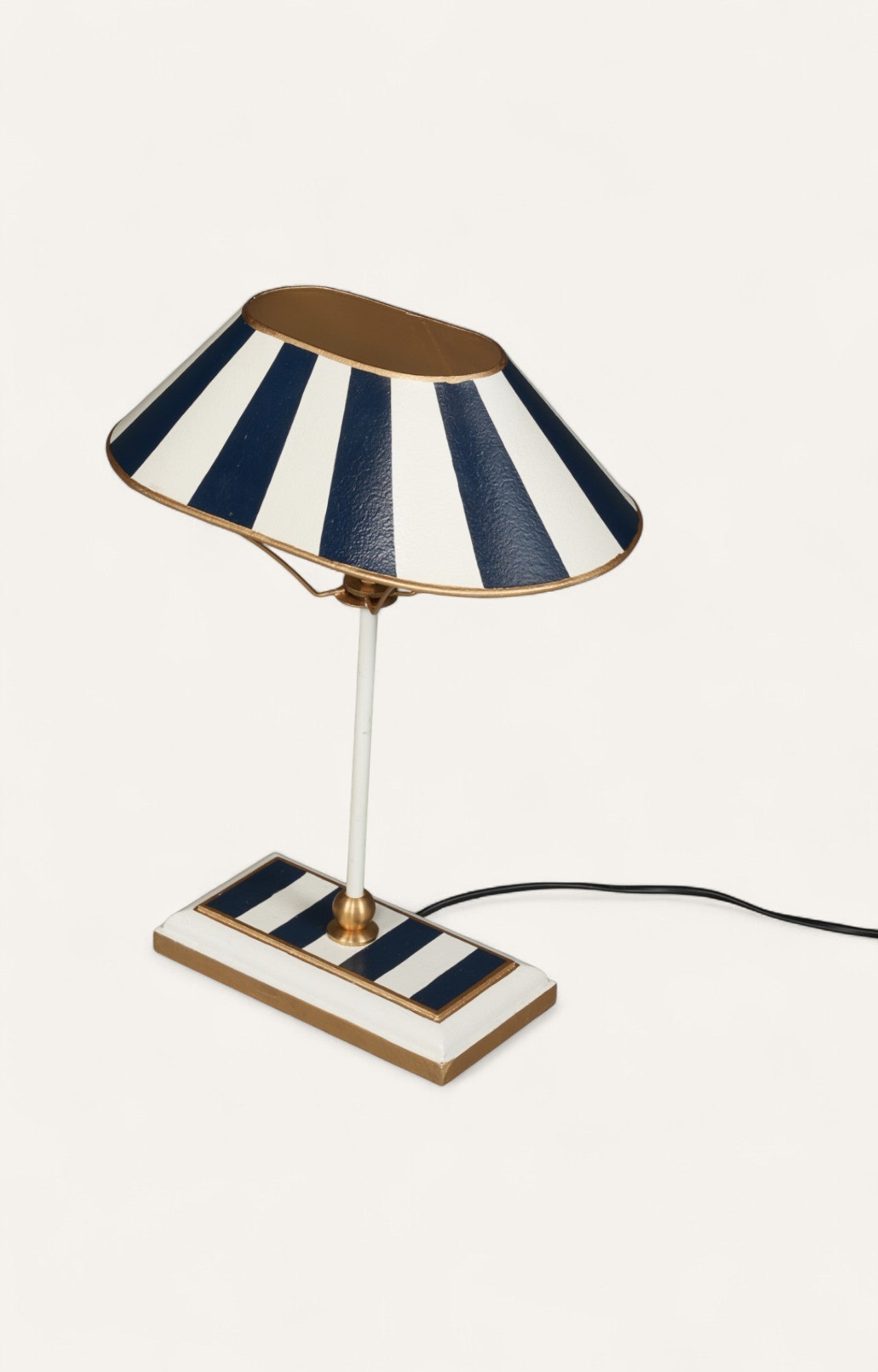 Navy and White Striped Table Lamp