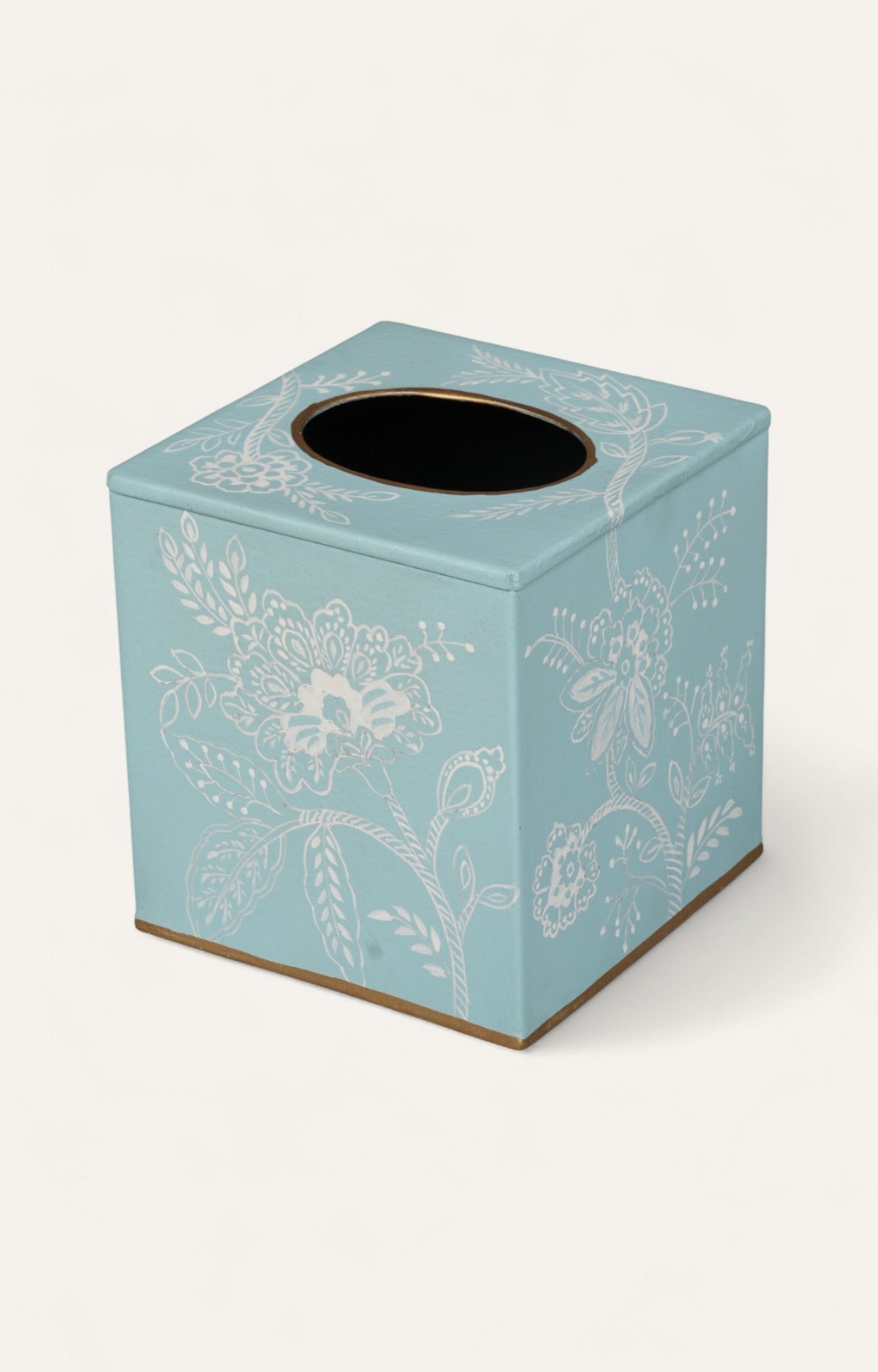 Blue Floral Tissue Box Cover
