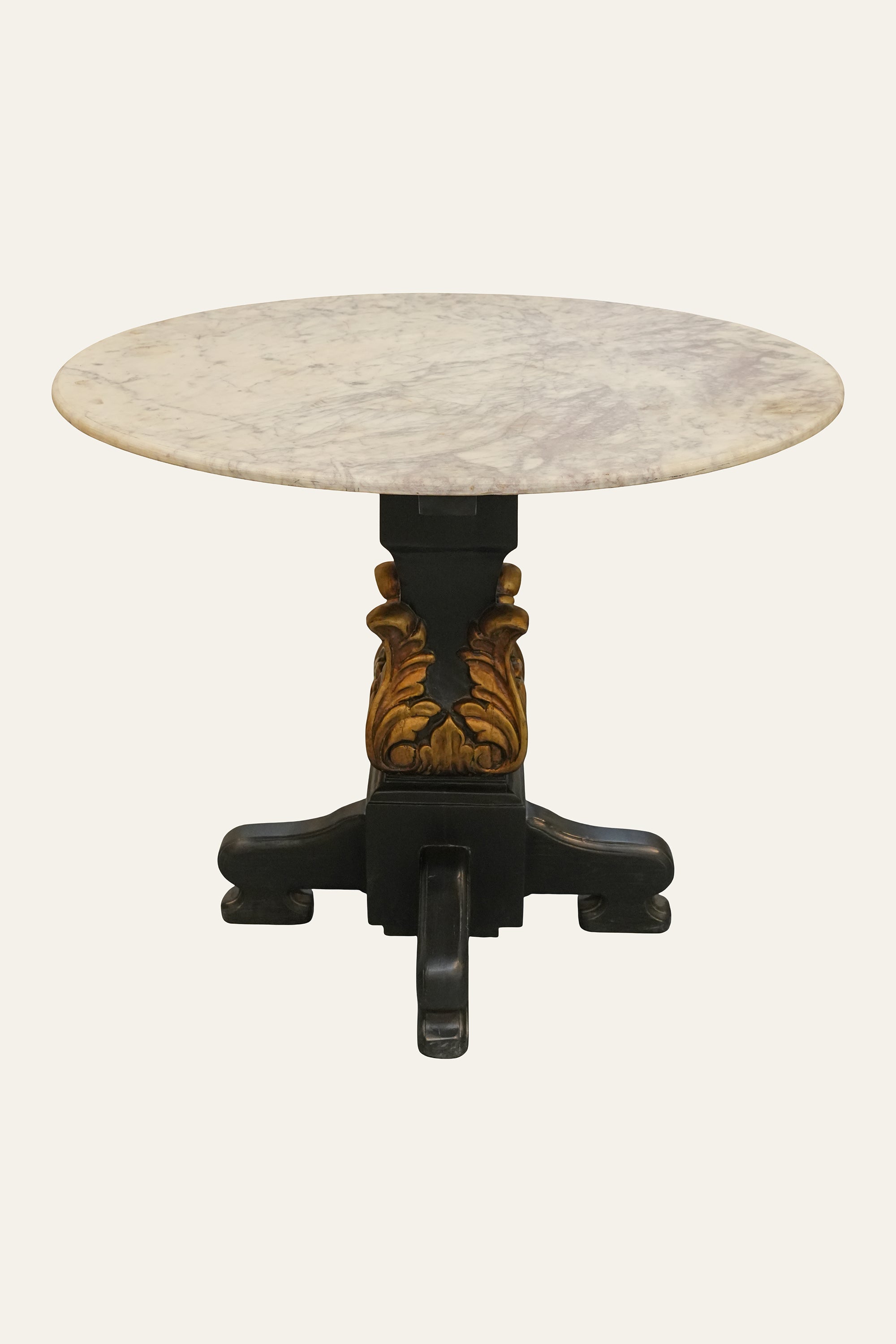 Marble Top Occasional Table with Turned Pedestal