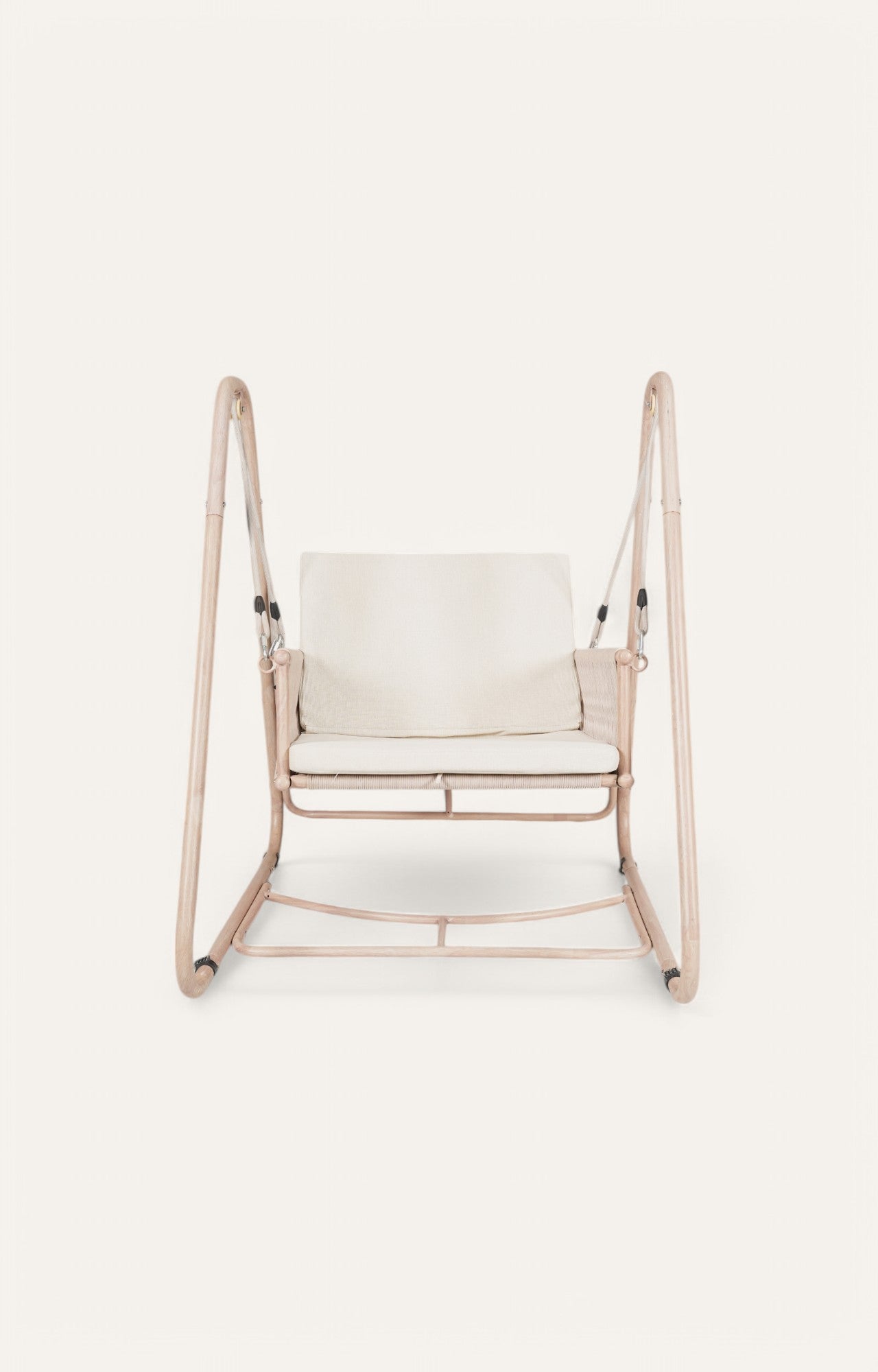 Porch One Seater Swing Garden Metal Chair with Nylon Ropes