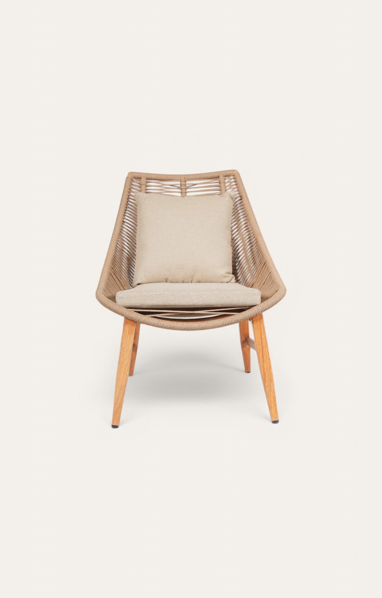 Habor Metal and Nylon Ropes Outdoor Lounge Chair