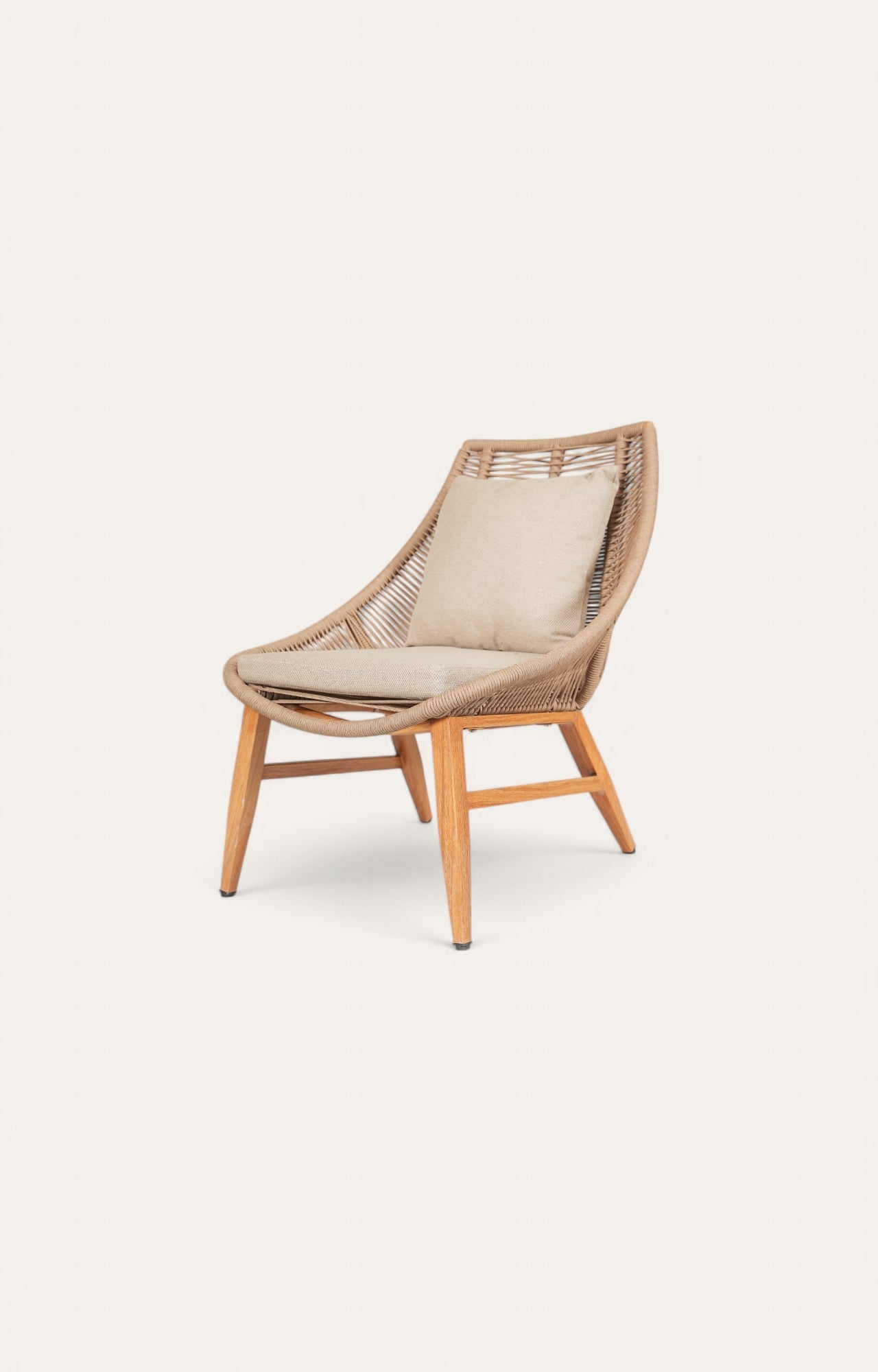 Habor Metal and Nylon Ropes Outdoor Lounge Chair