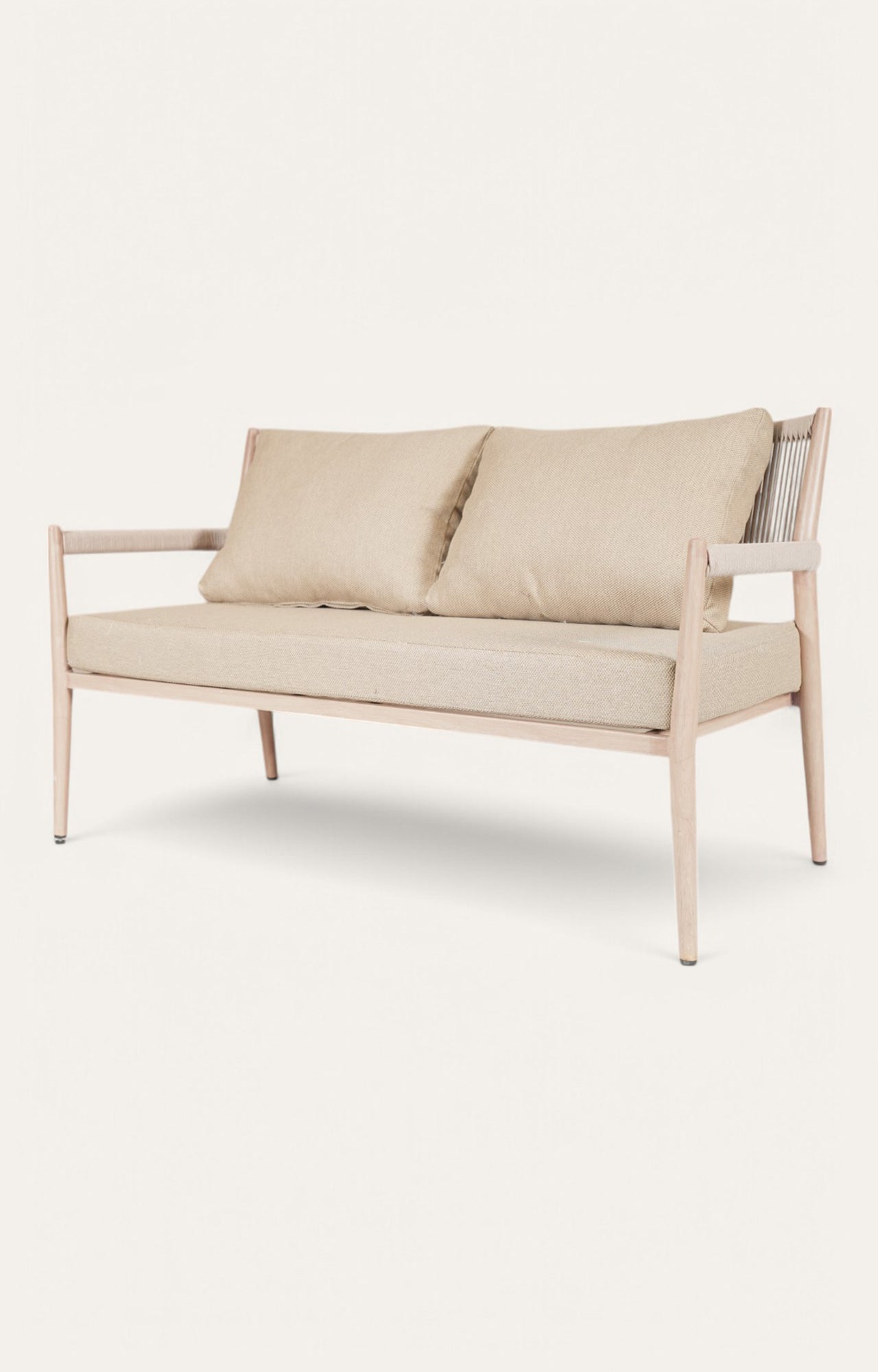 Rustic Metal with Nylon Rope 2 Seater Outdoor Sofa