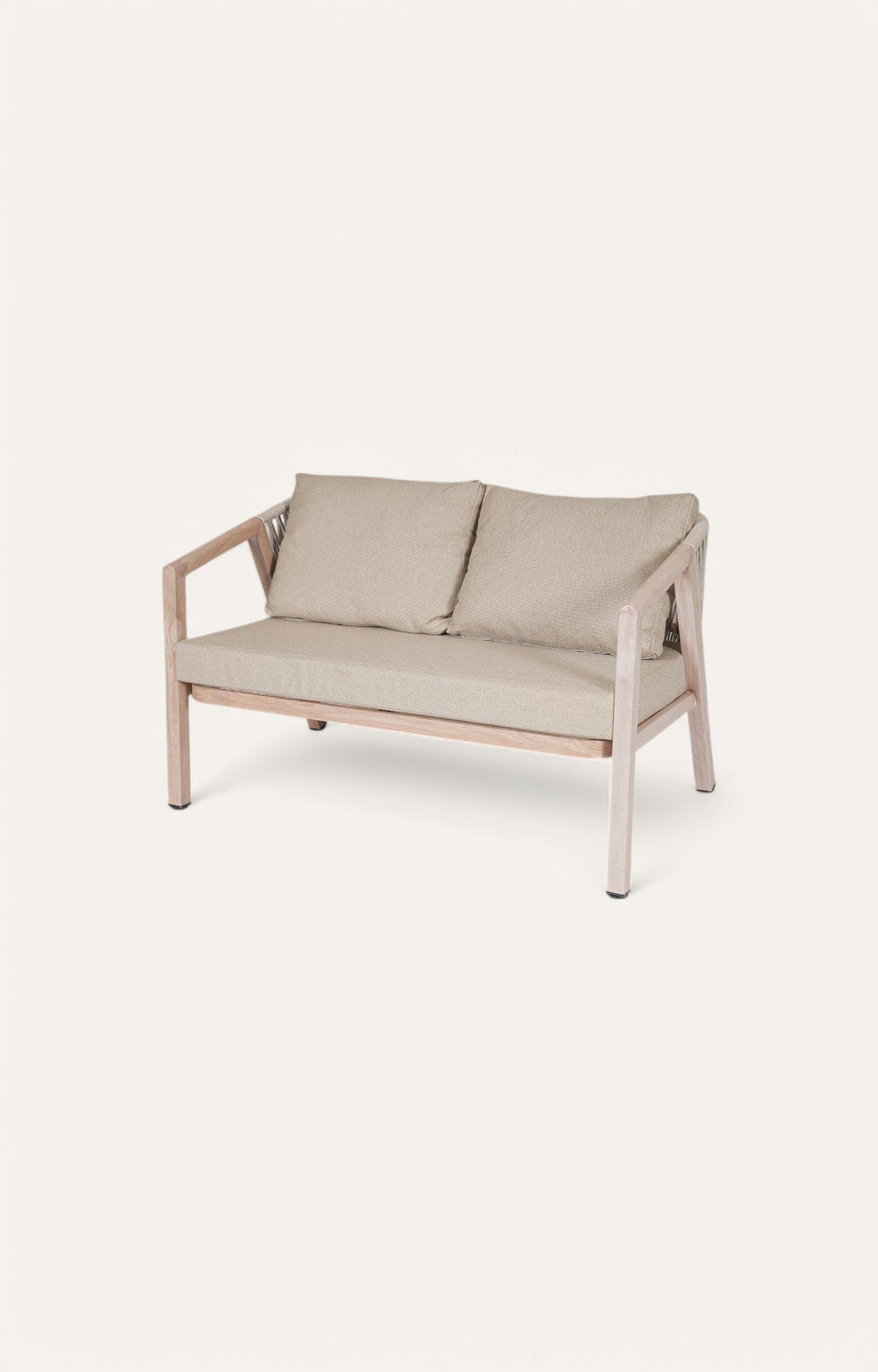 Bliss 2-Seater Outdoor Metal Armchair with Braided Nylon Ropes