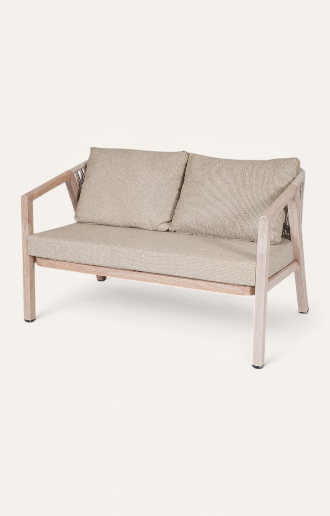 Bliss 2-Seater Outdoor Metal Armchair with Braided Nylon Ropes