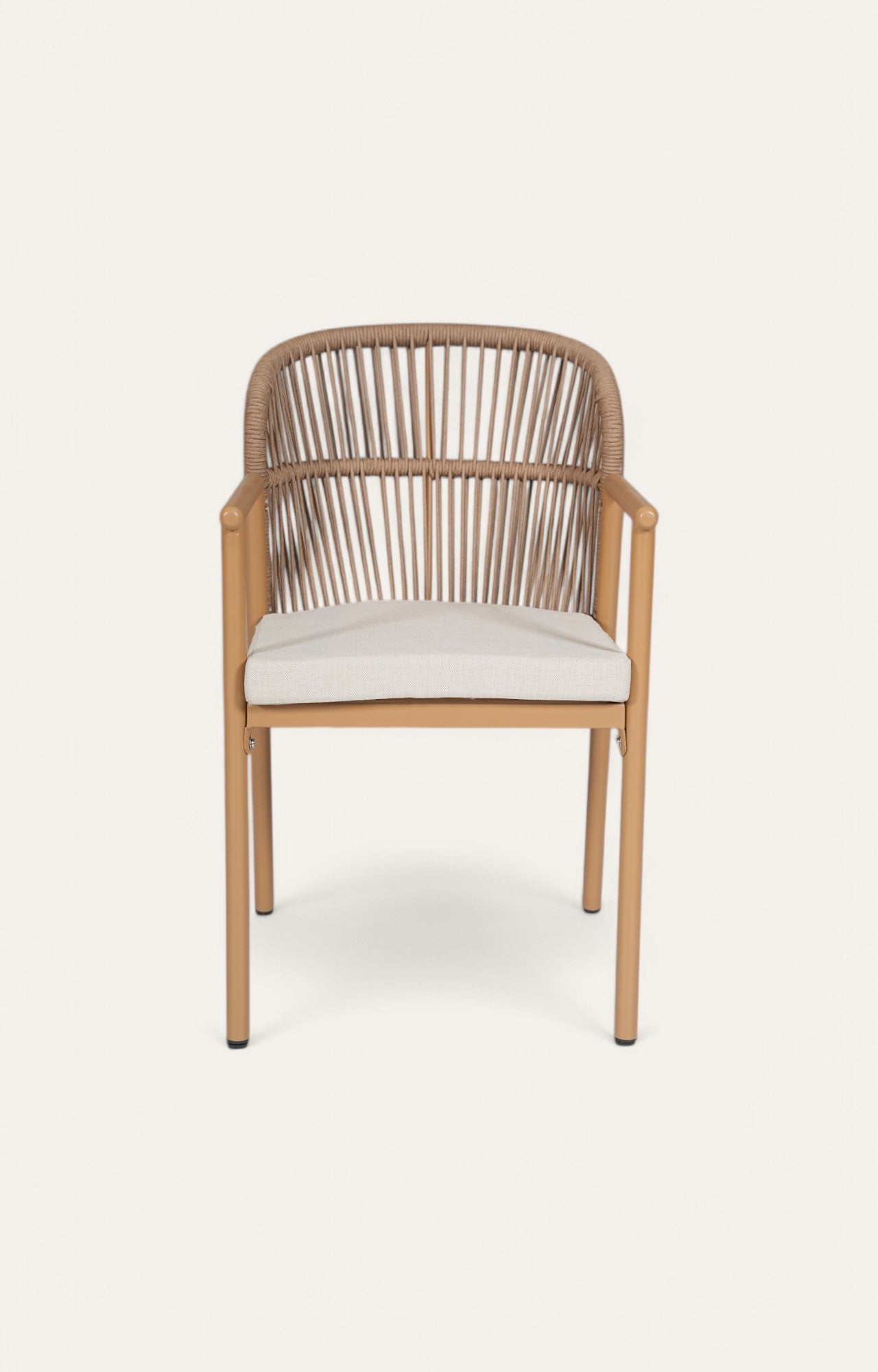 Willow Nylon Ropes Woven Back Metal Outdoor Chair