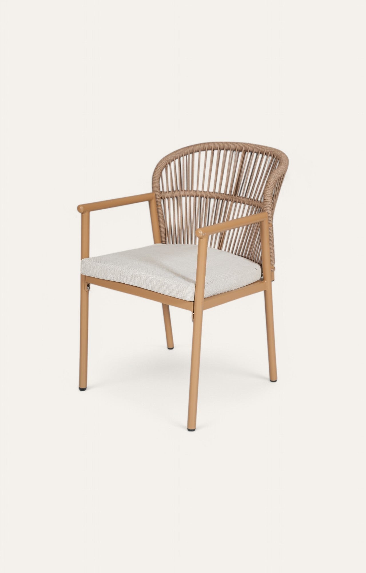 Willow Nylon Ropes Woven Back Metal Outdoor Chair