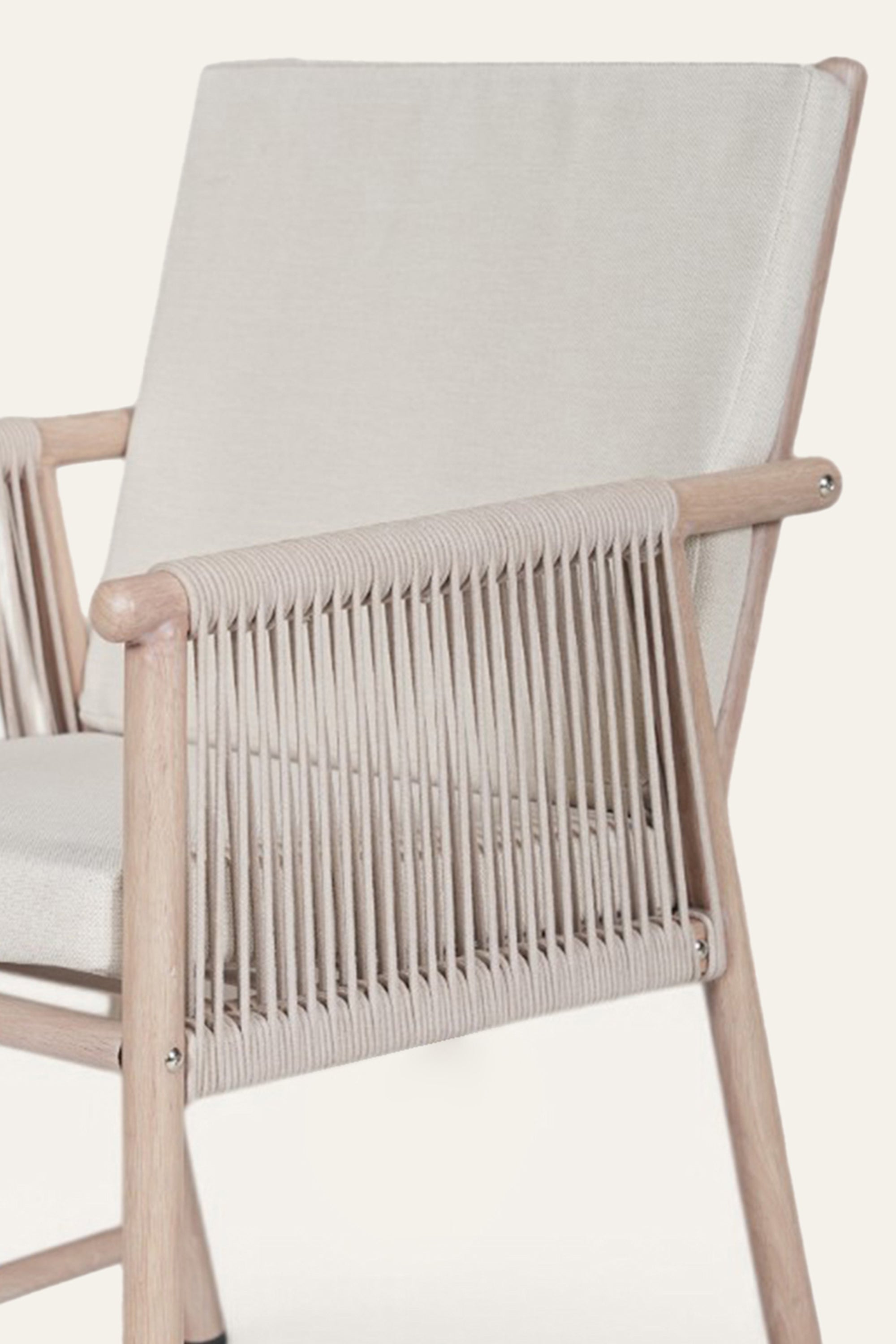 One-Seater Metal Outdoor Armchair with Nylon Ropes