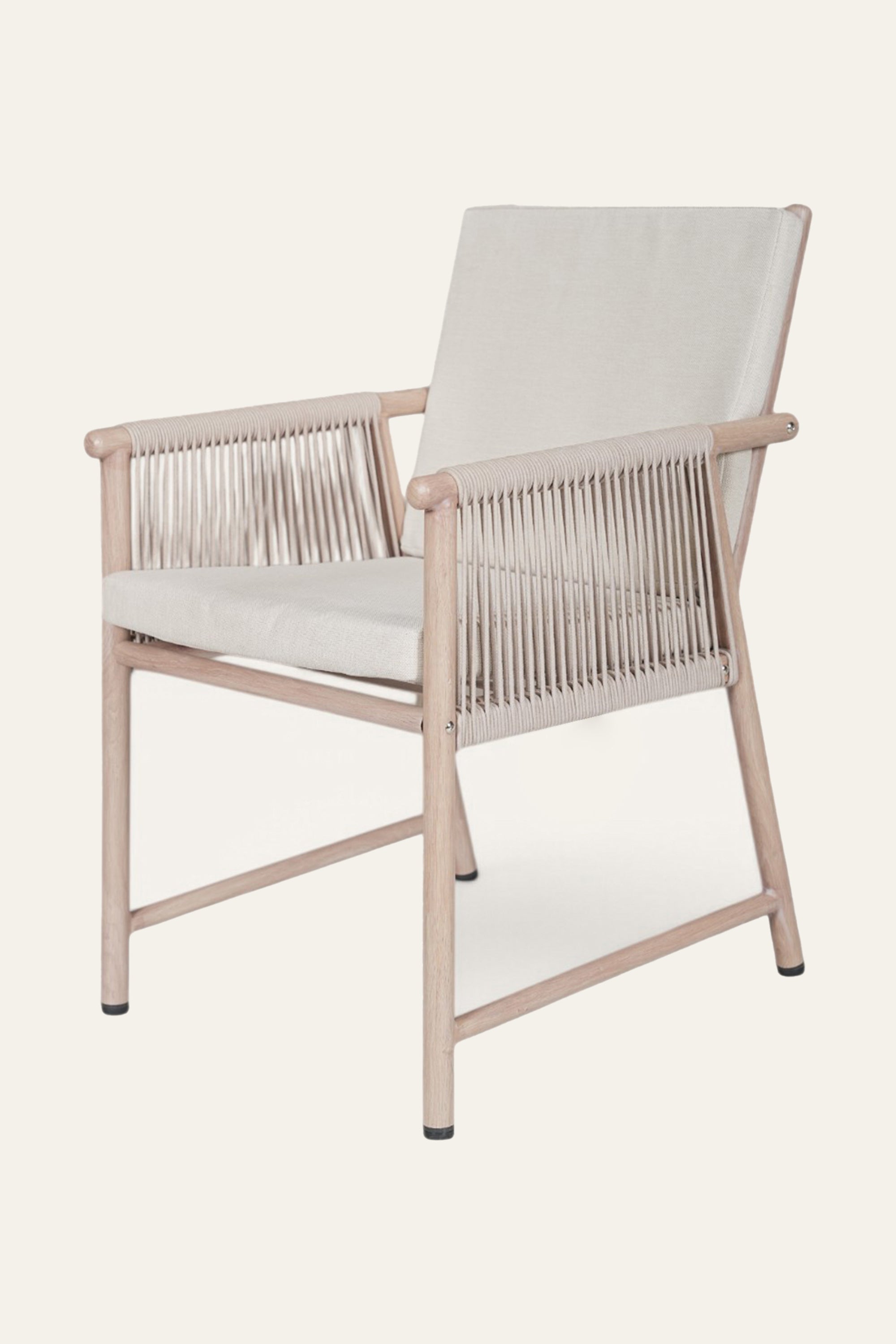 One-Seater Metal Outdoor Armchair with Nylon Ropes