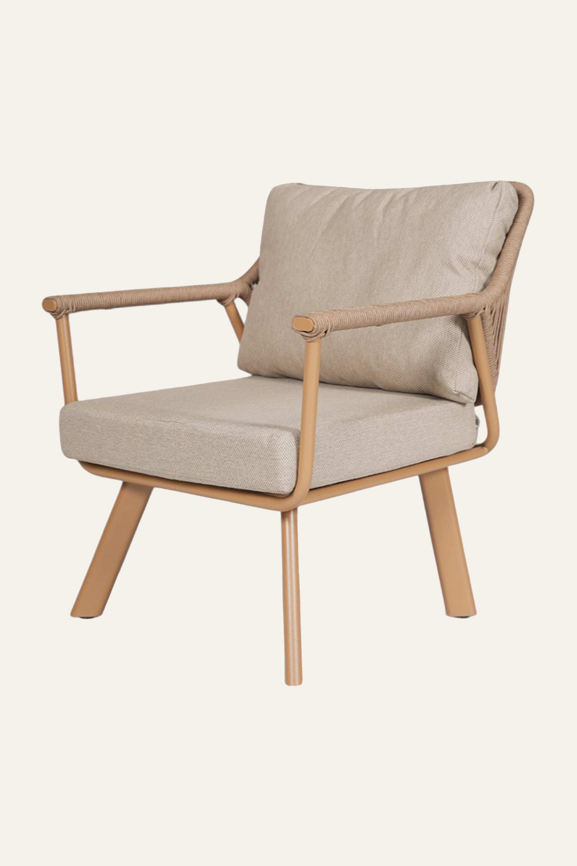 One Seater Outdoor Metal Armchair with Nylon Ropes