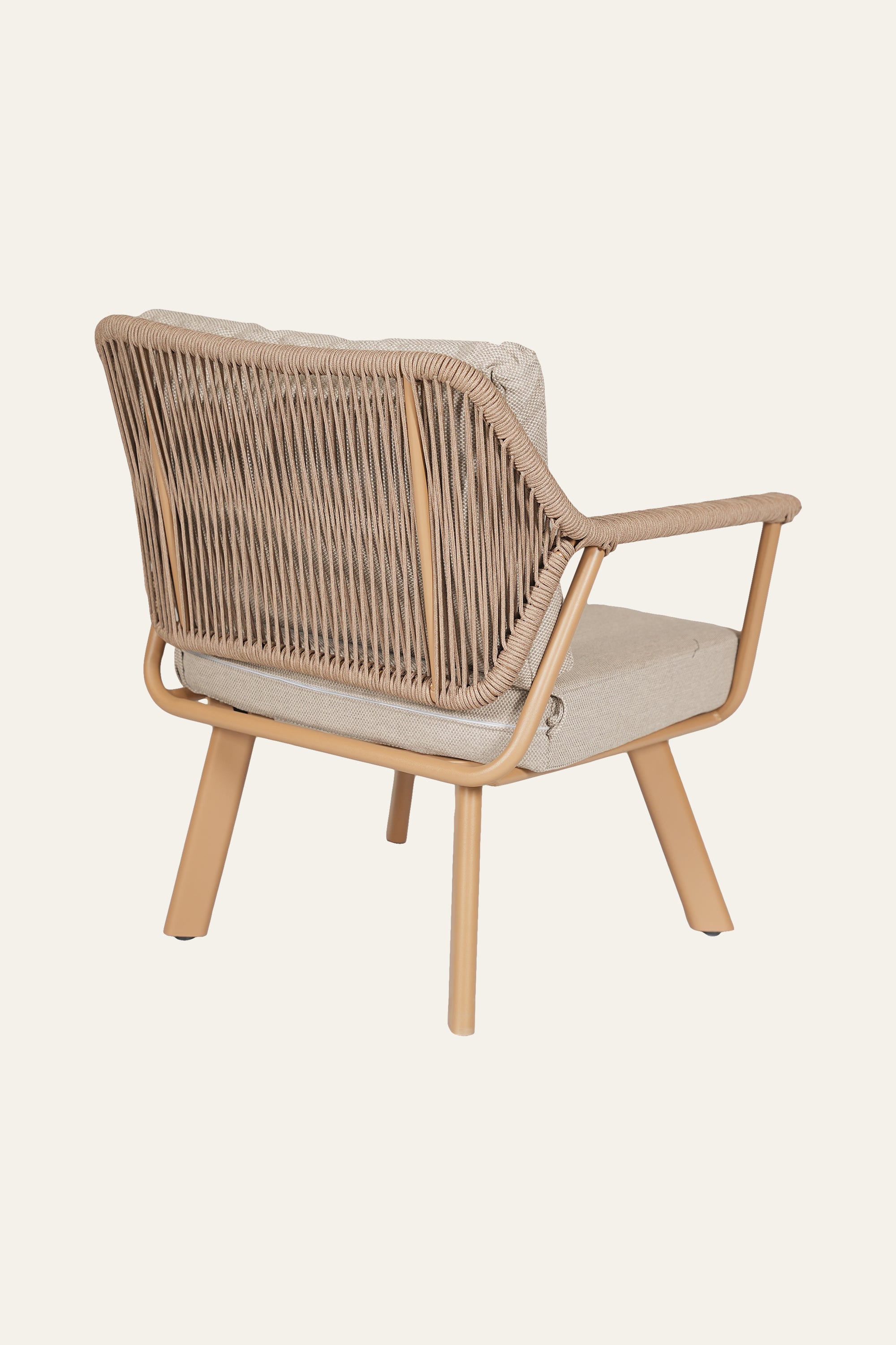 One Seater Outdoor Metal Armchair with Nylon Ropes