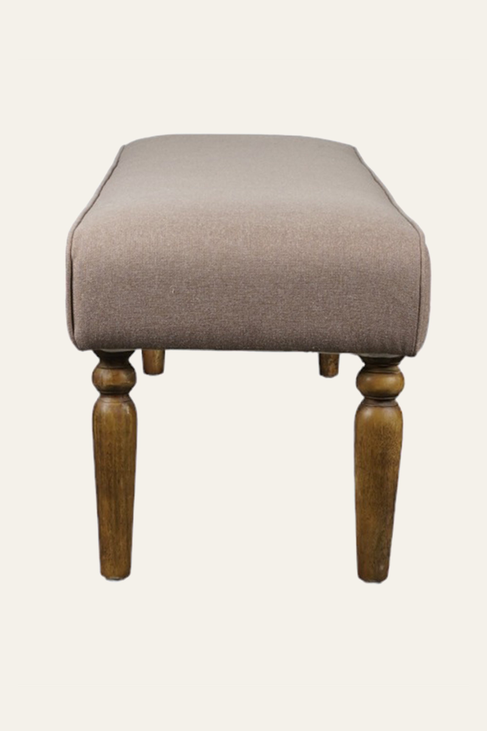 Long Upholstered Solid Wood Bench with Tapered Legs