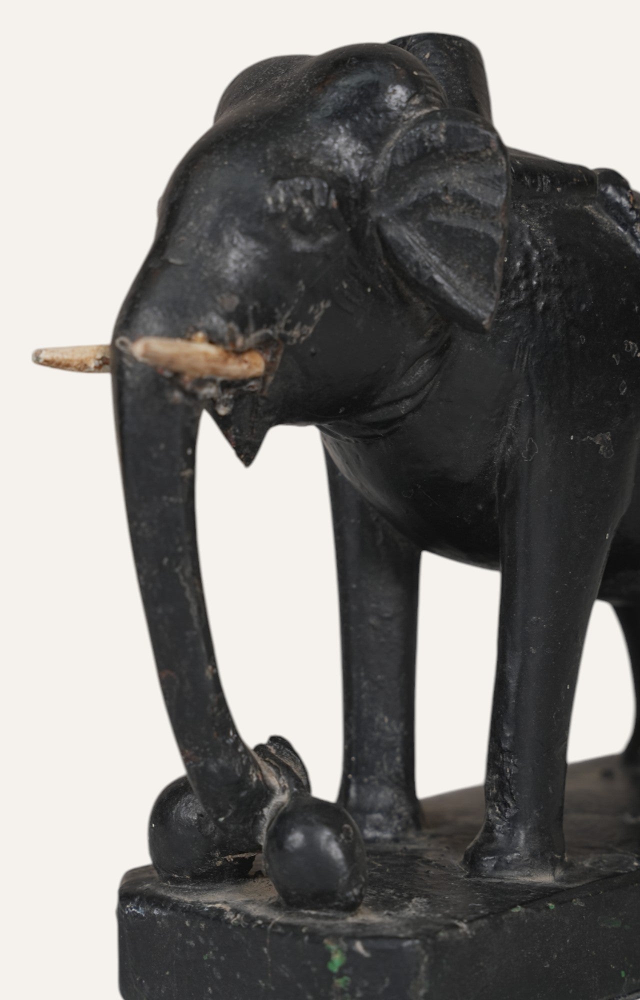 Black Stained Teak Elephant Figurine