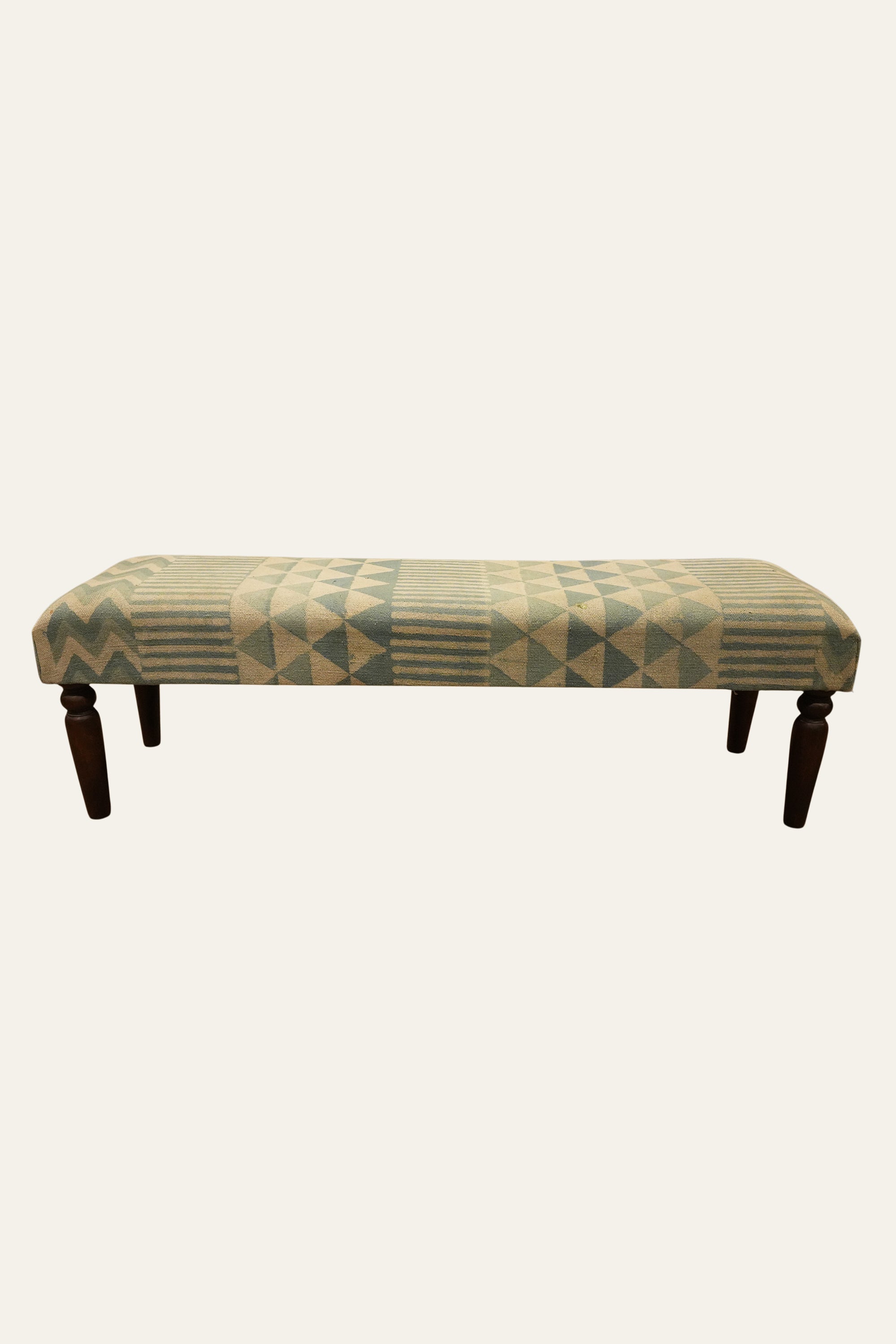 Geometric Pattern Dhurrie Bench for Bedroom