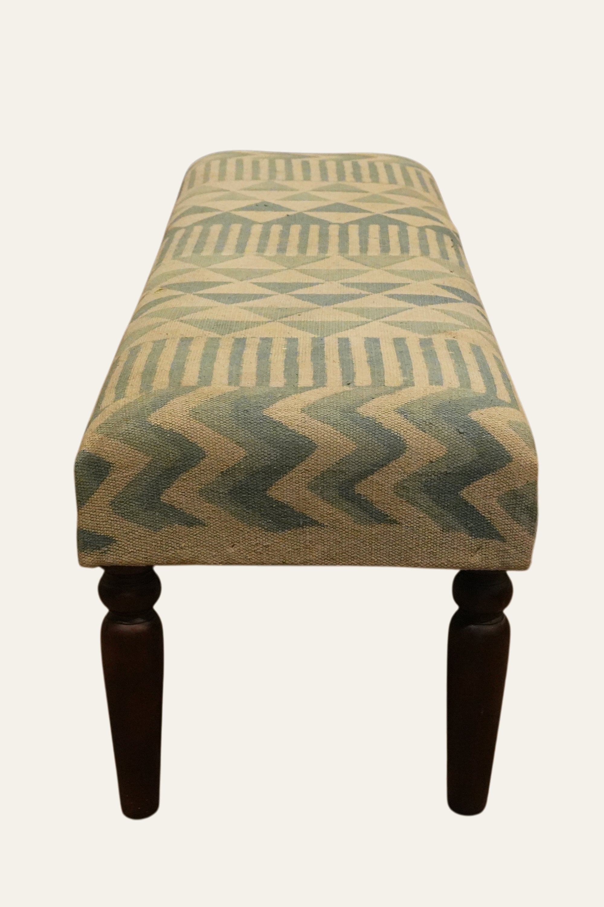 Geometric Pattern Dhurrie Bench for Bedroom