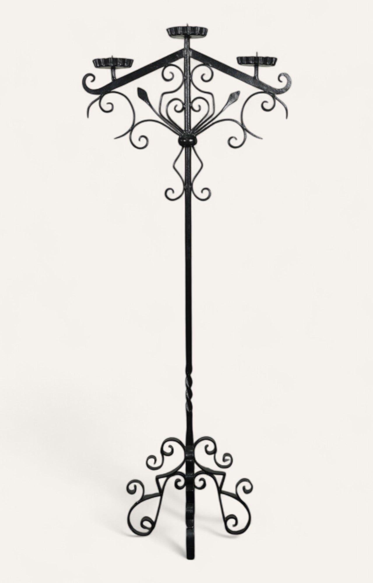 Grand Scrollwork Metal Candelabra