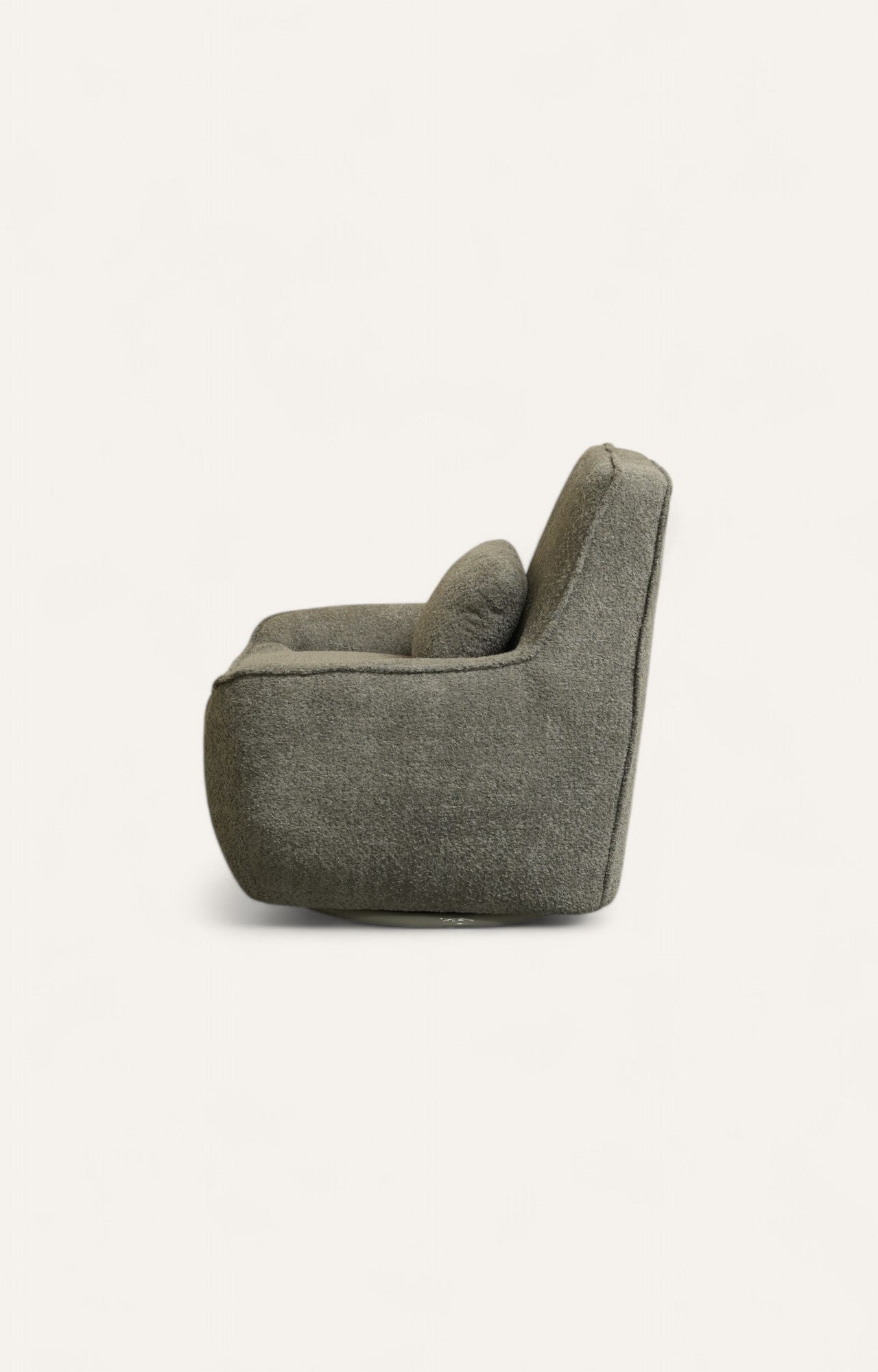 Ashen Bouclé Lounge Chair with Cushion