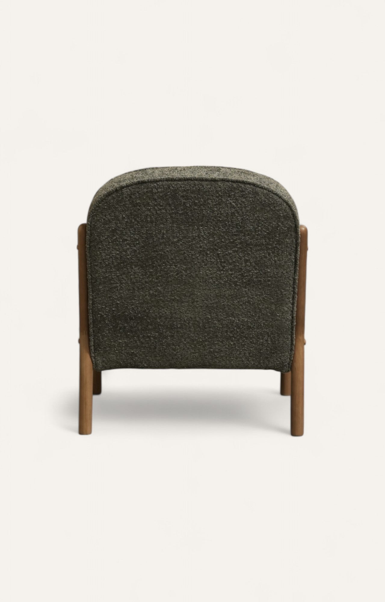 Mid-Century Bouclé Armchair in Earthy Grey