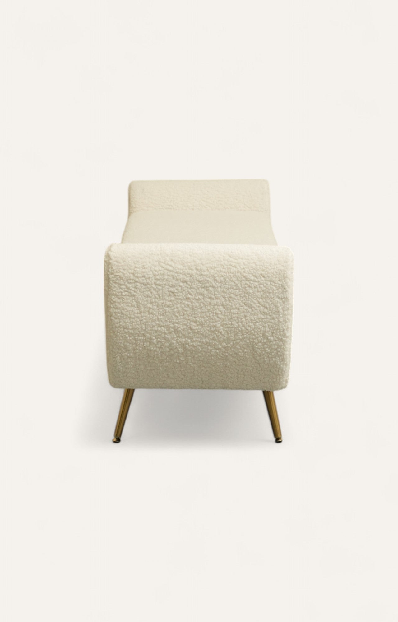 Ivory Bouclé Bench with Storage