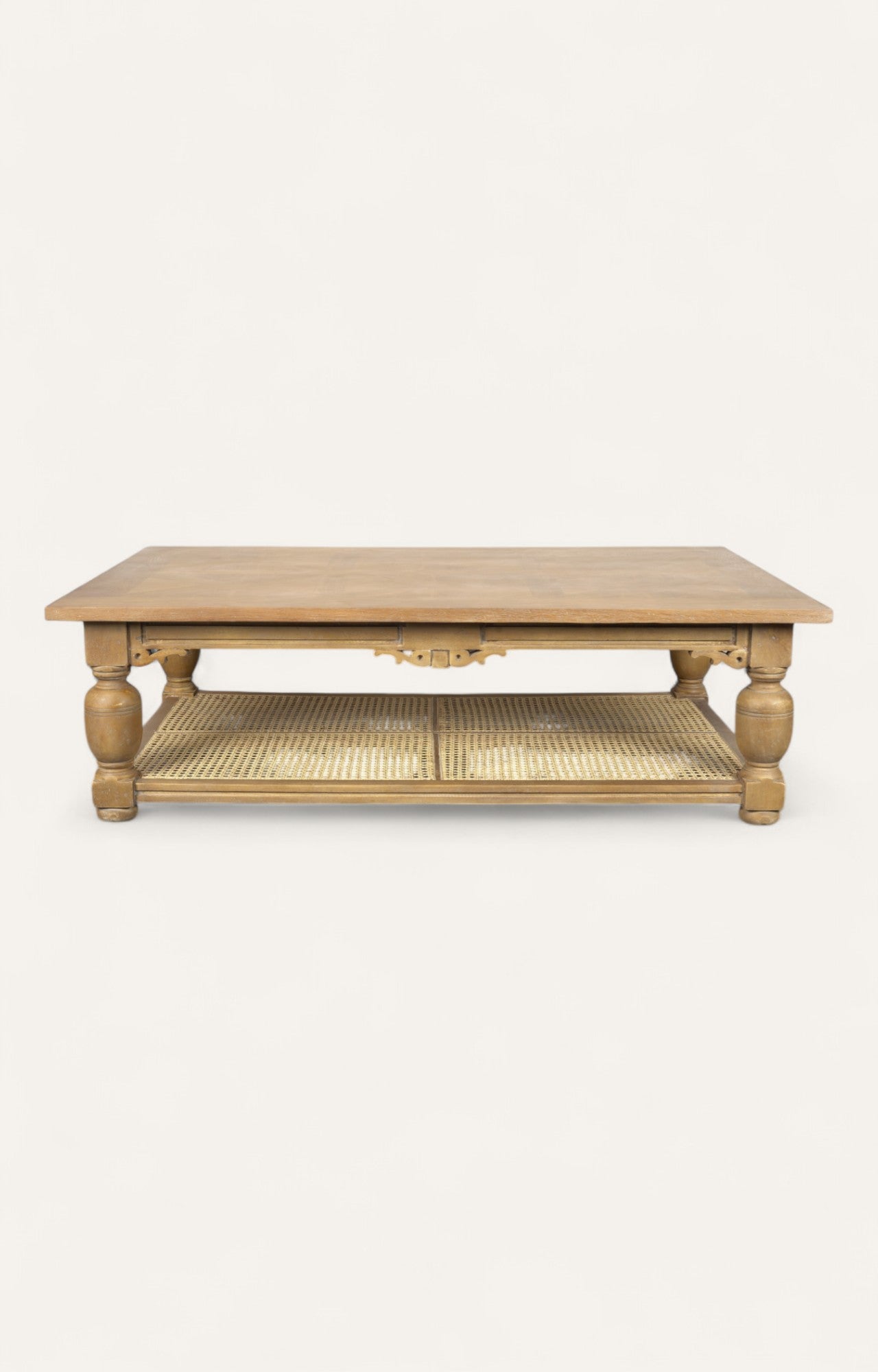 Geometric top Coffee Table with Cane Base