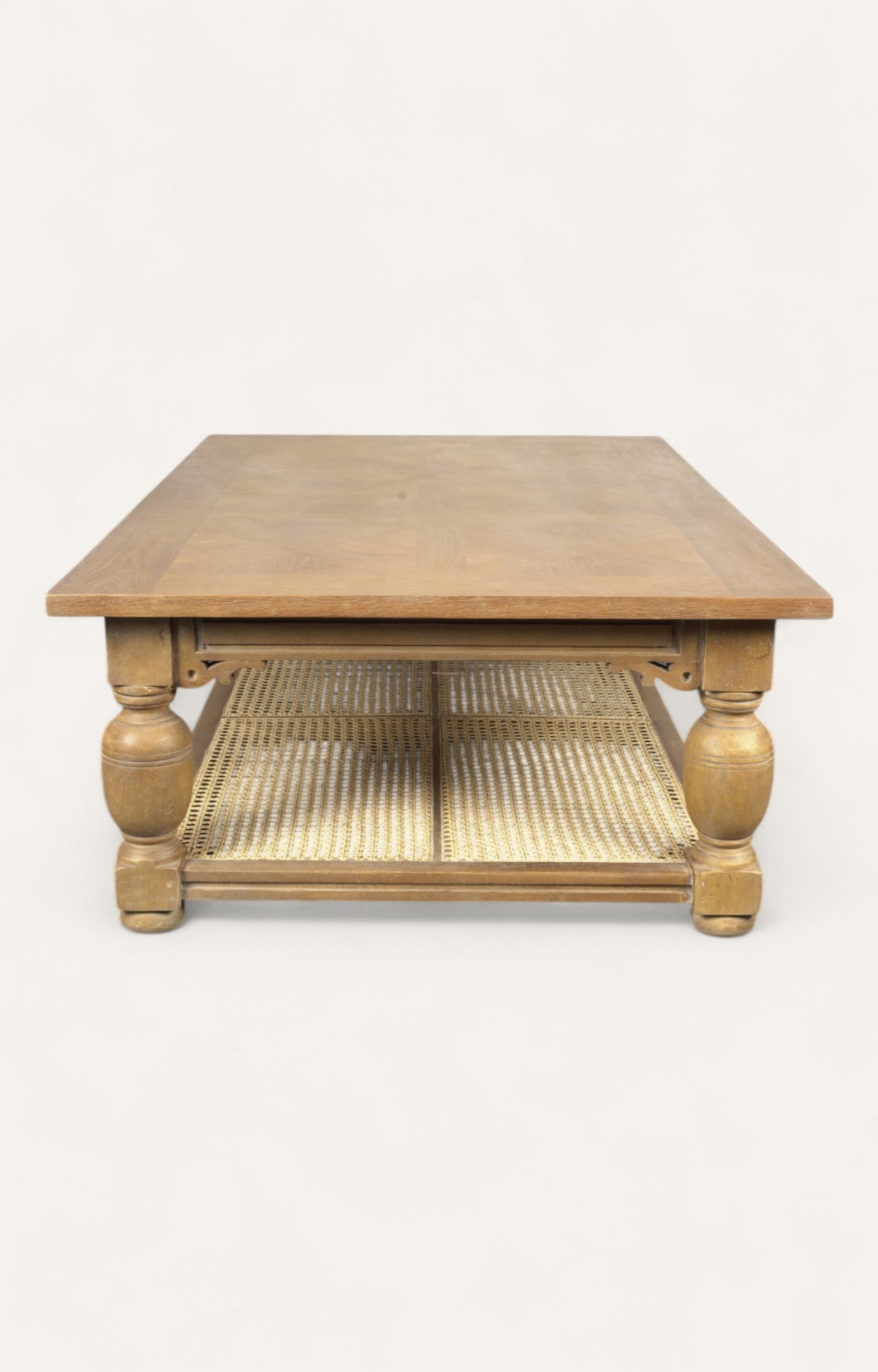 Geometric top Coffee Table with Cane Base