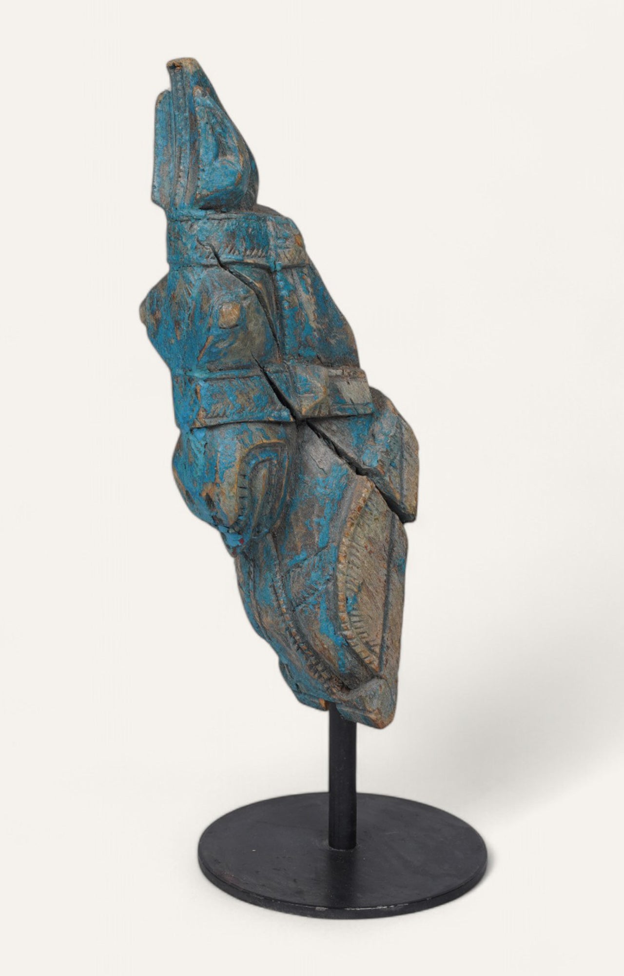 Painted Horse Head on Iron Base