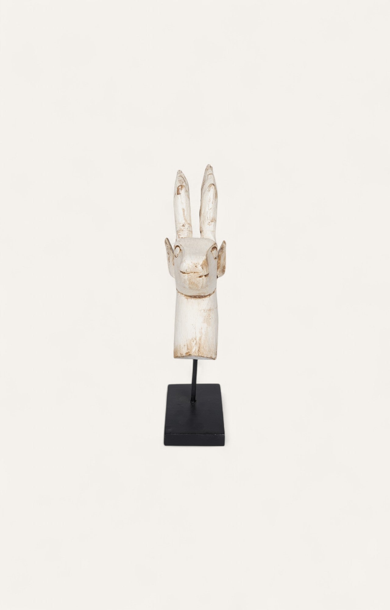 White Deer Bust on Iron Stand