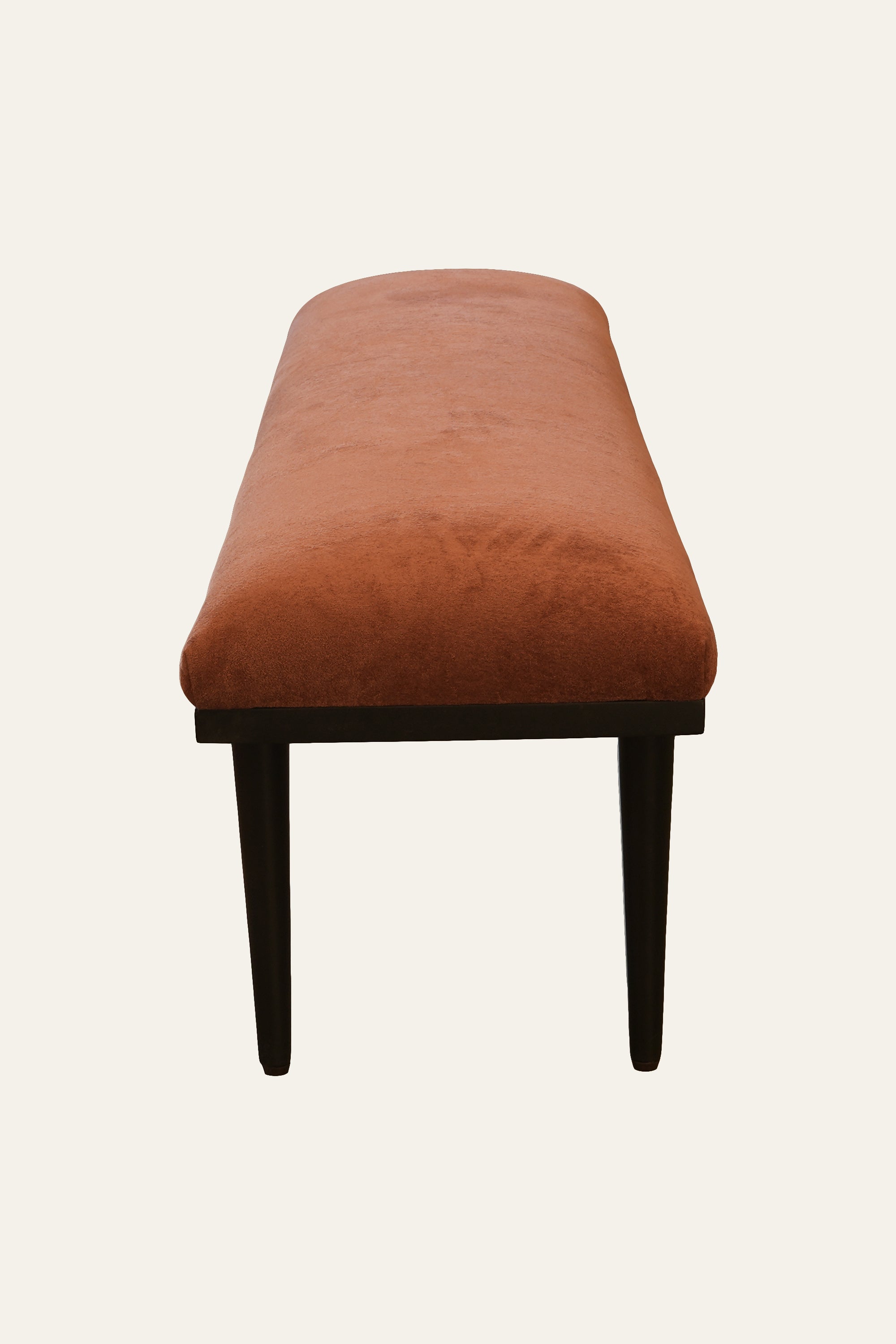 Rust Upholstered Wooden Living Room Bench