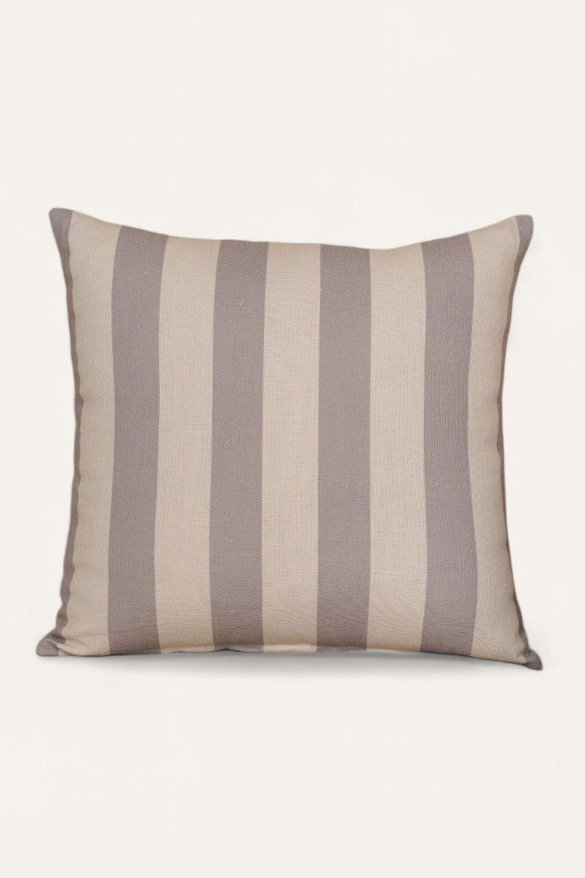 Mocha Stripe Cotton Cushion Cover