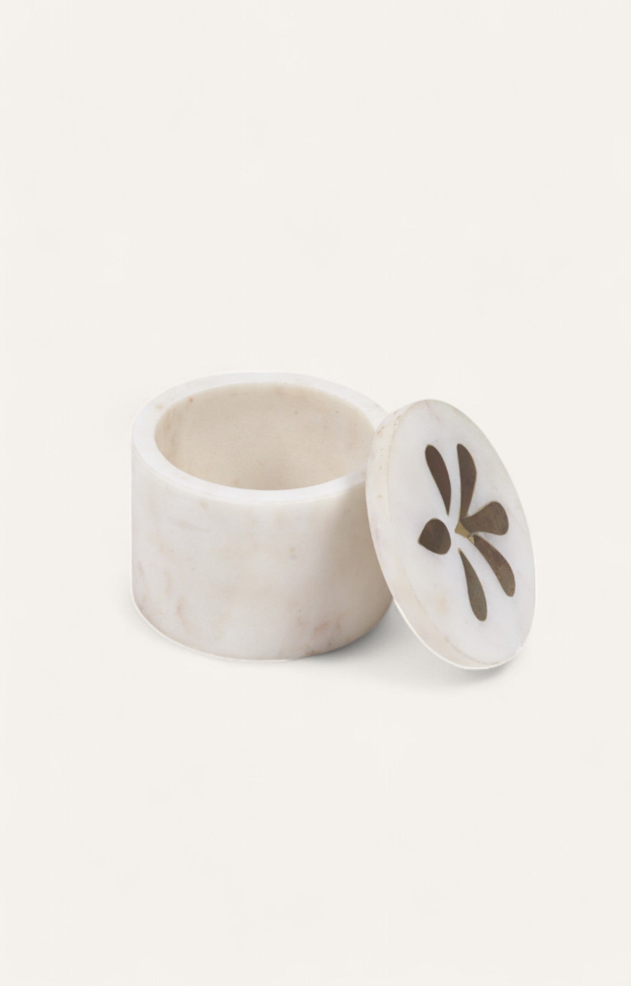 Petite Marble Box with Brass Inlay
