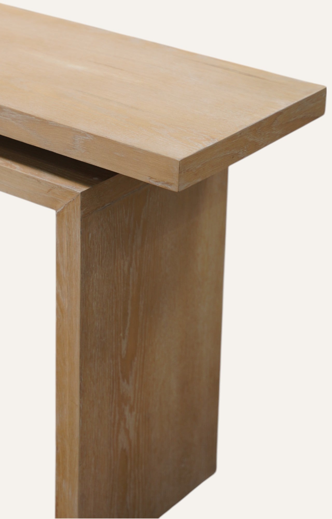 Floating Top Oak Console Table