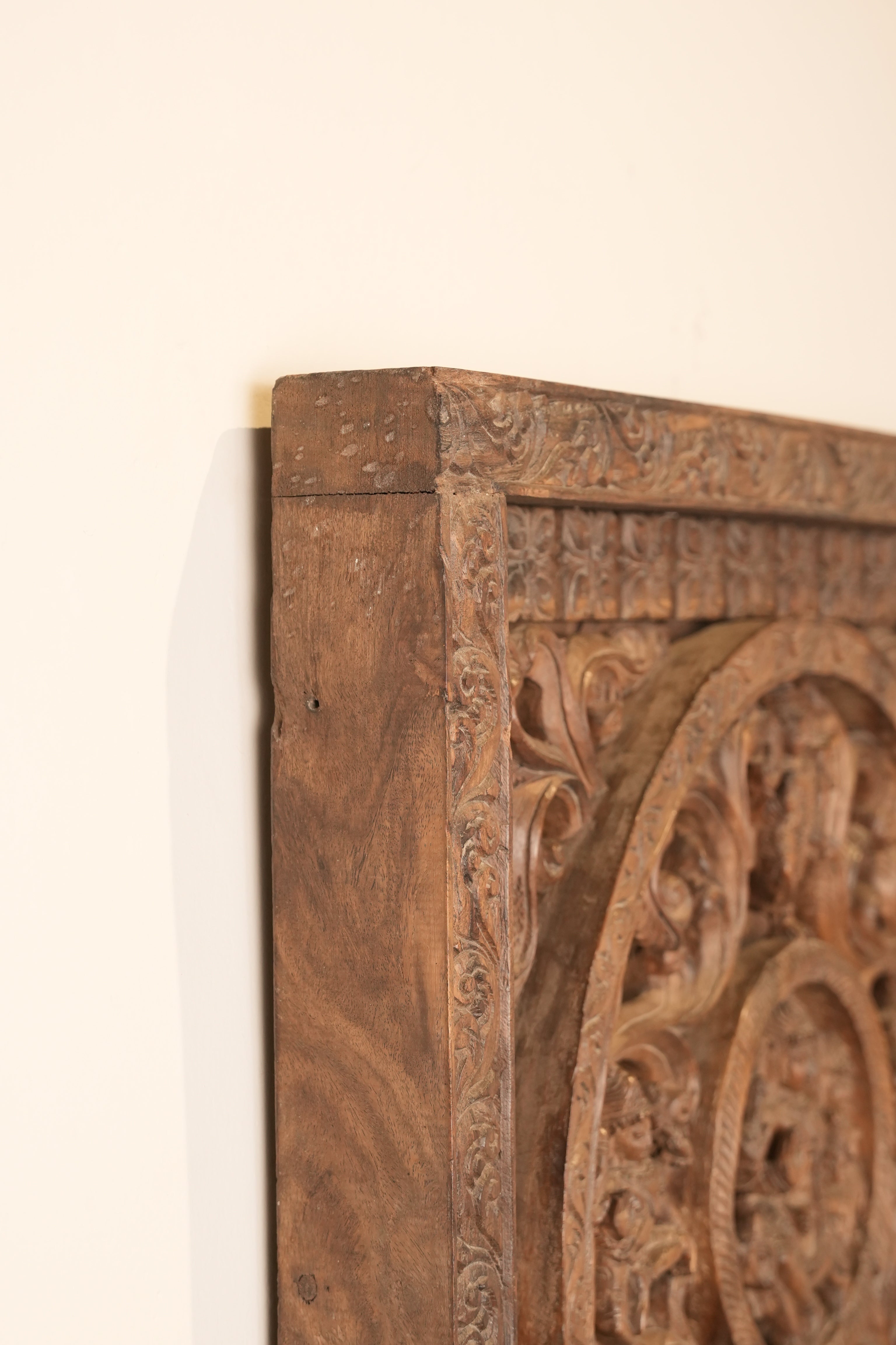 Divine Harmony – Hand-Carved Wooden Wall Panel