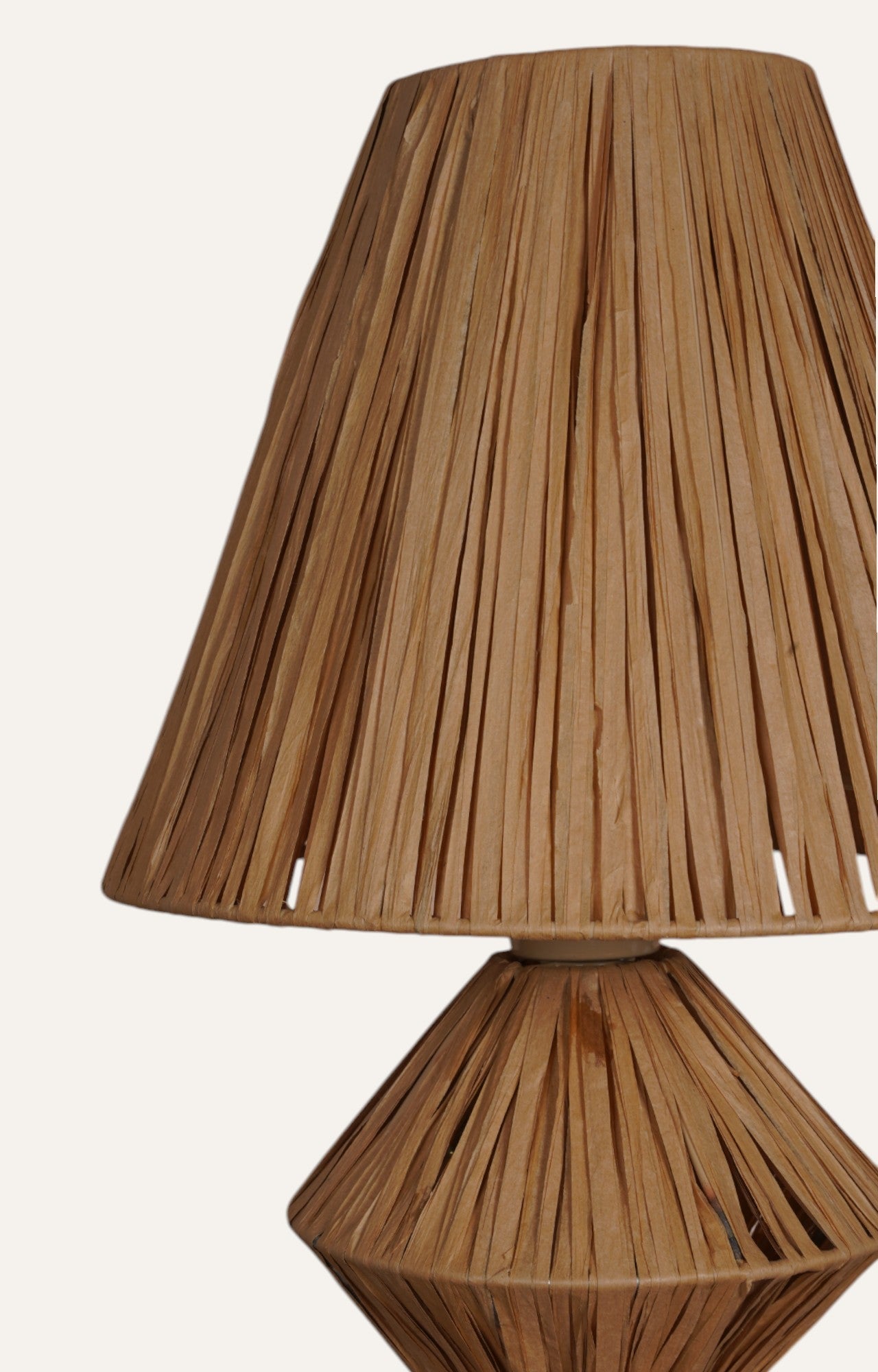 Geometric Natural Raffia Rope Table Lamp