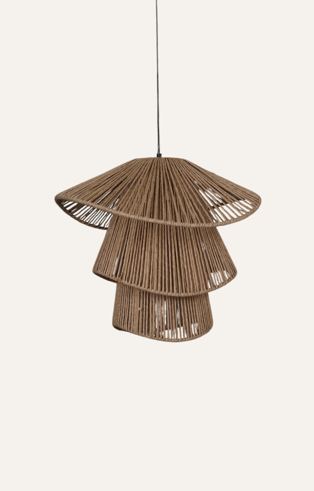 Cascading Tier Natural Raffia Rope Pendant Light