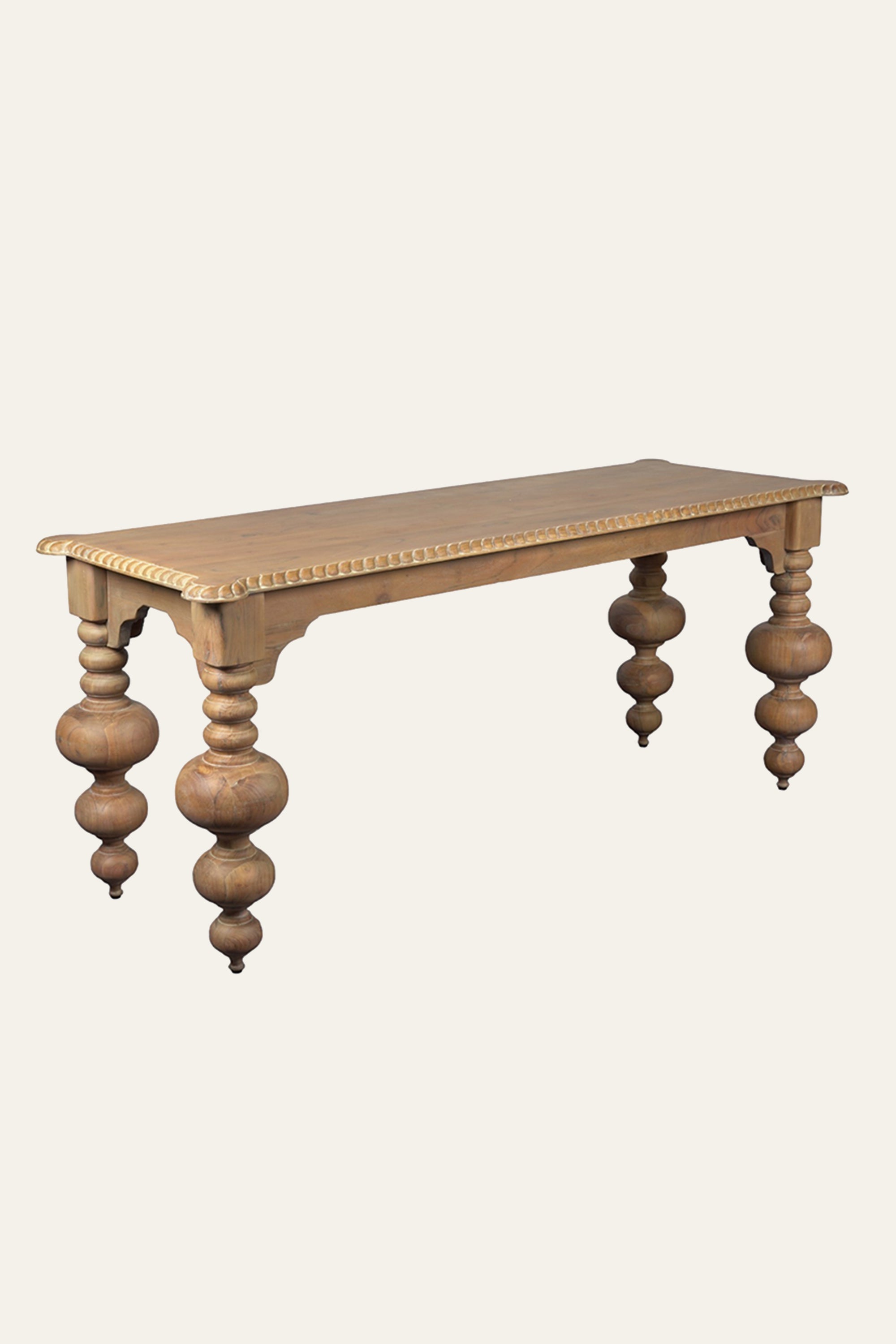 Rectangular Bobbin Turned Leg Wooden Console Table