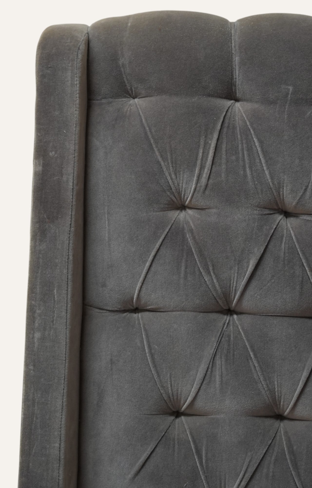 Gray Velvet Chesterfield Bed