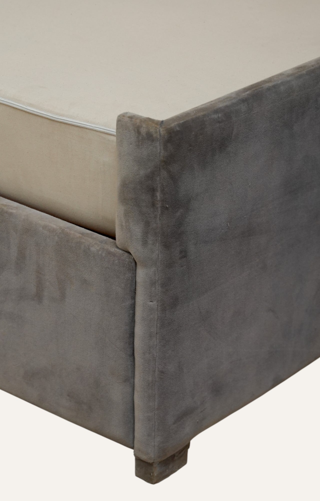 Gray Velvet Chesterfield Bed