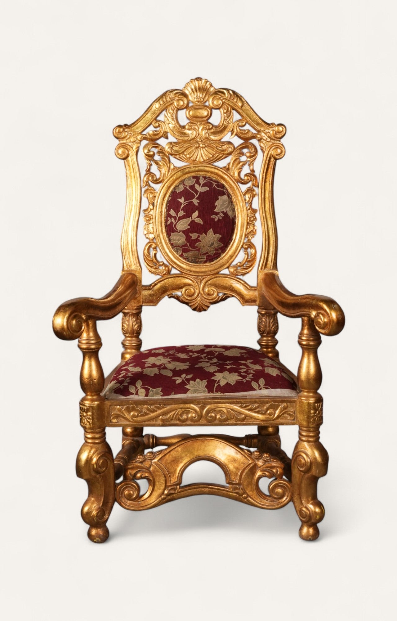 Gold Baroque Throne Accent Chair