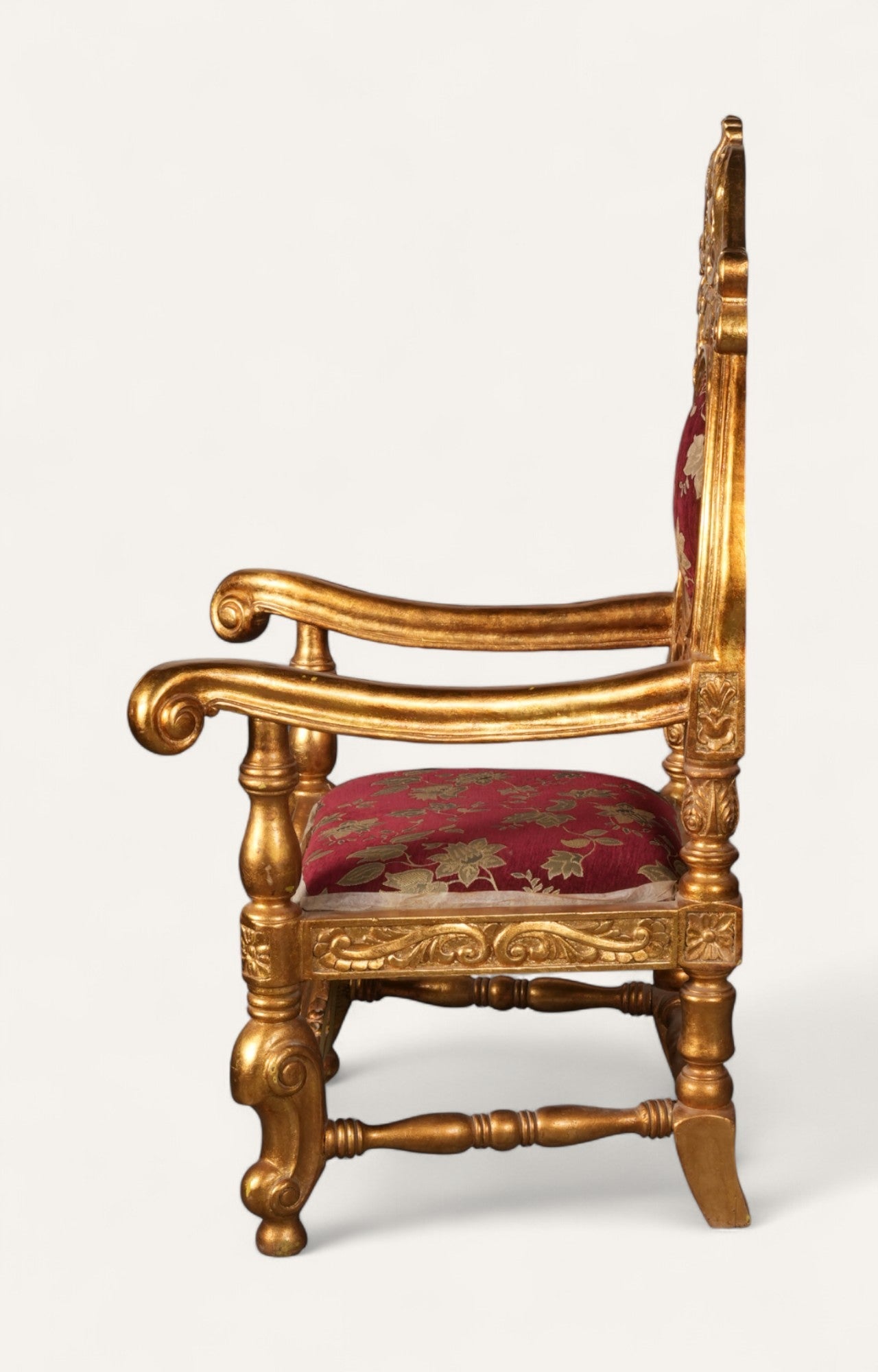 Gold Baroque Throne Accent Chair