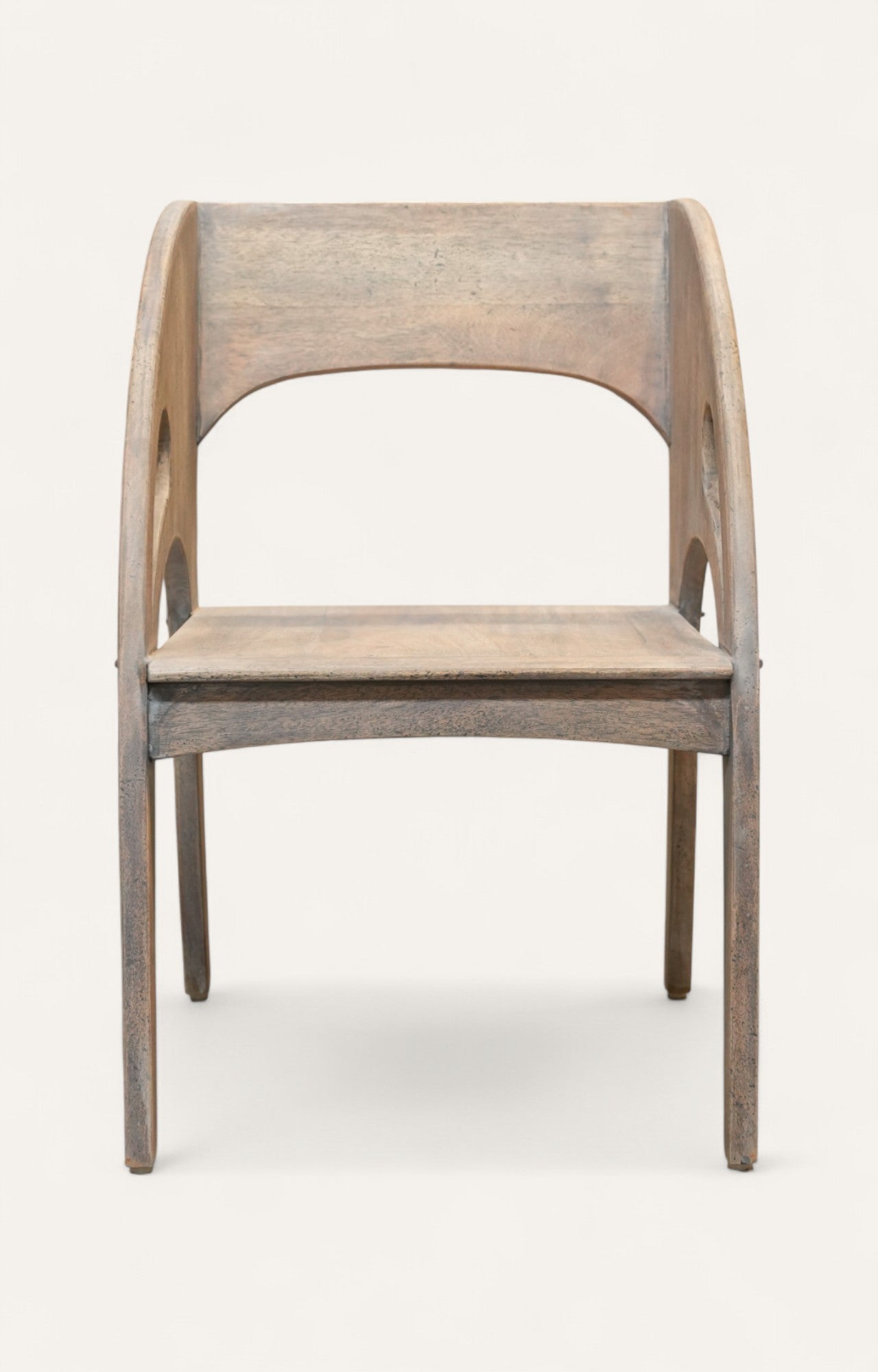 Sculptural Solid Wood Accent Chair