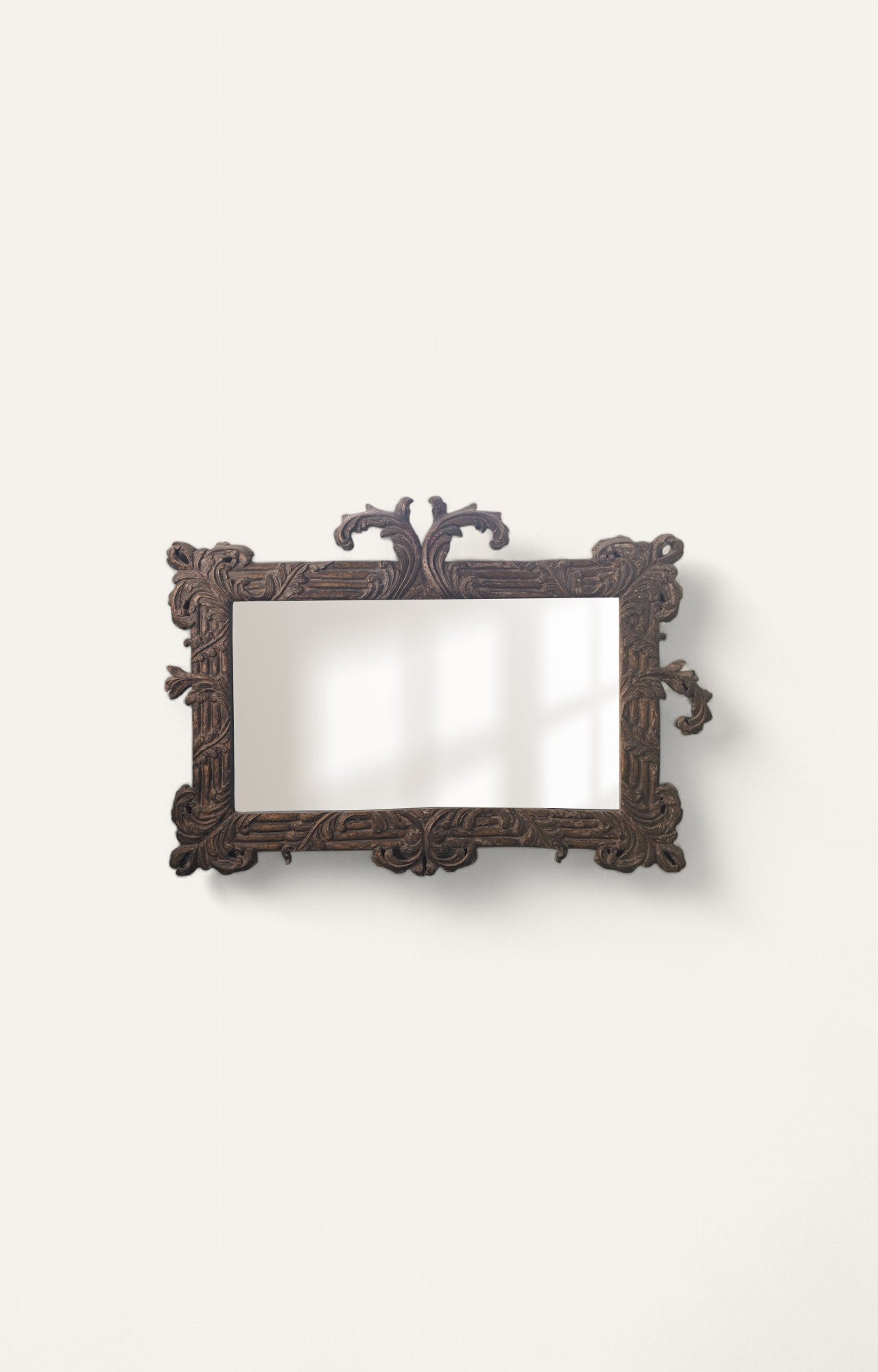 Athena Wood Antique Wall Mirror